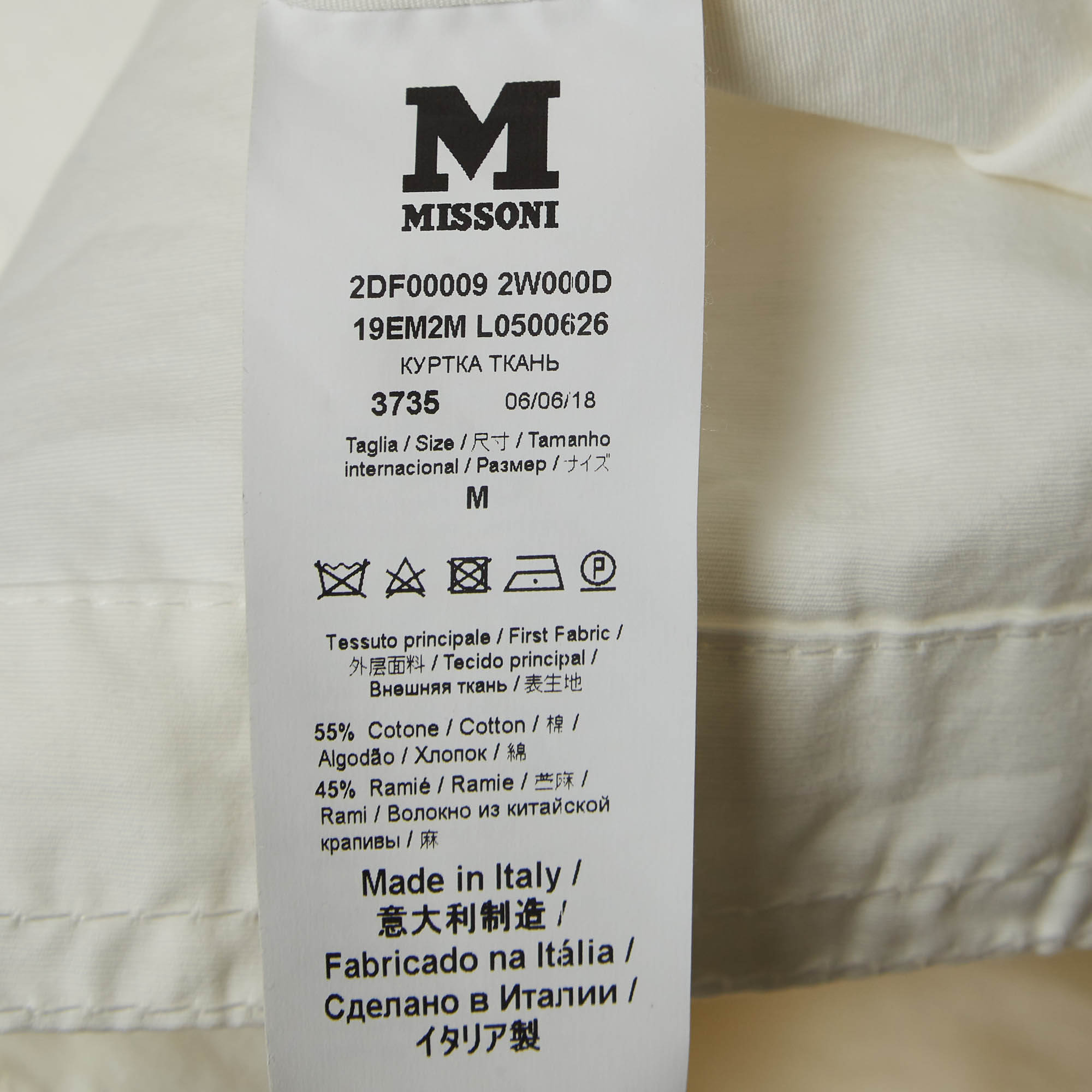 M Missoni White Cotton Blend Vest M