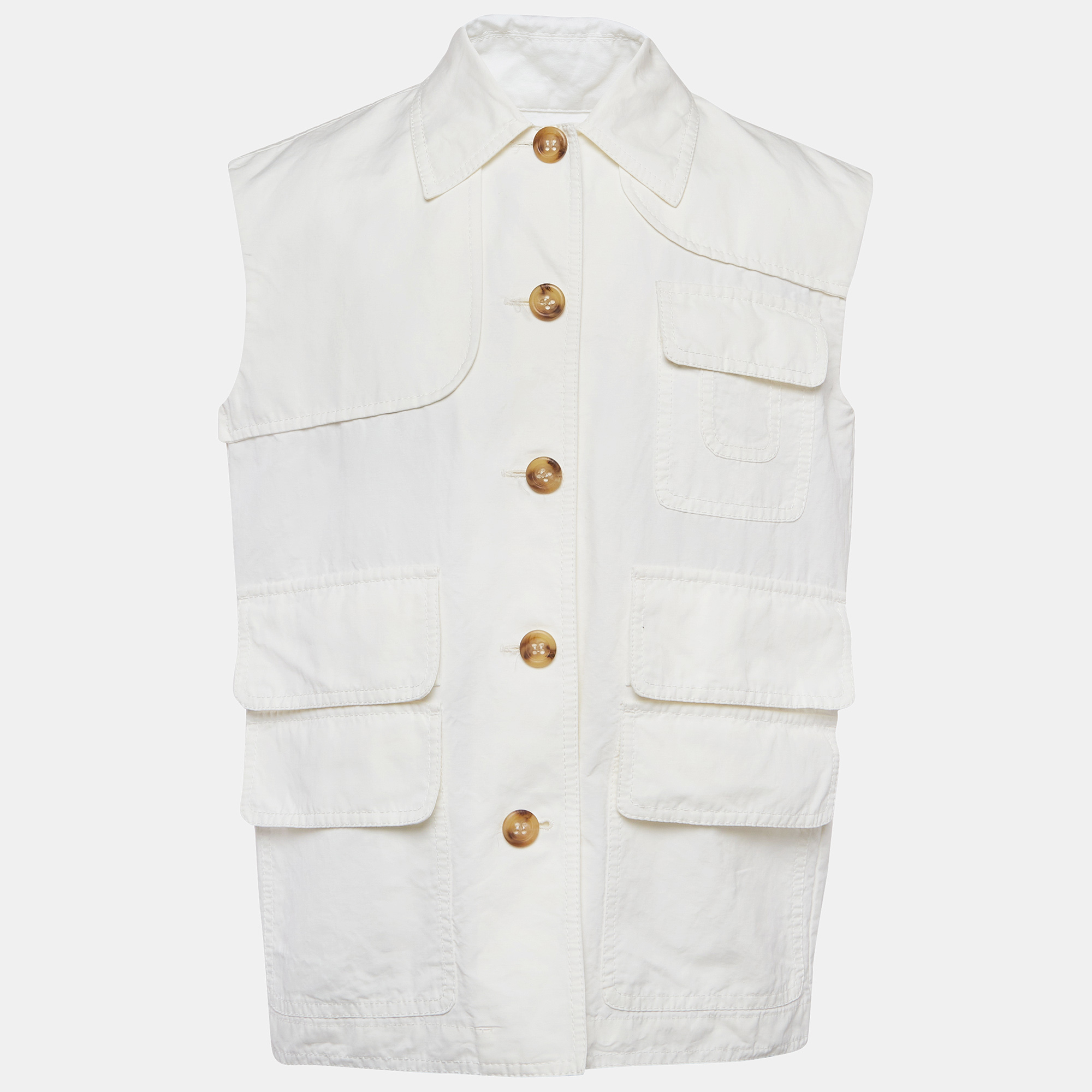 M missoni white cotton blend vest m