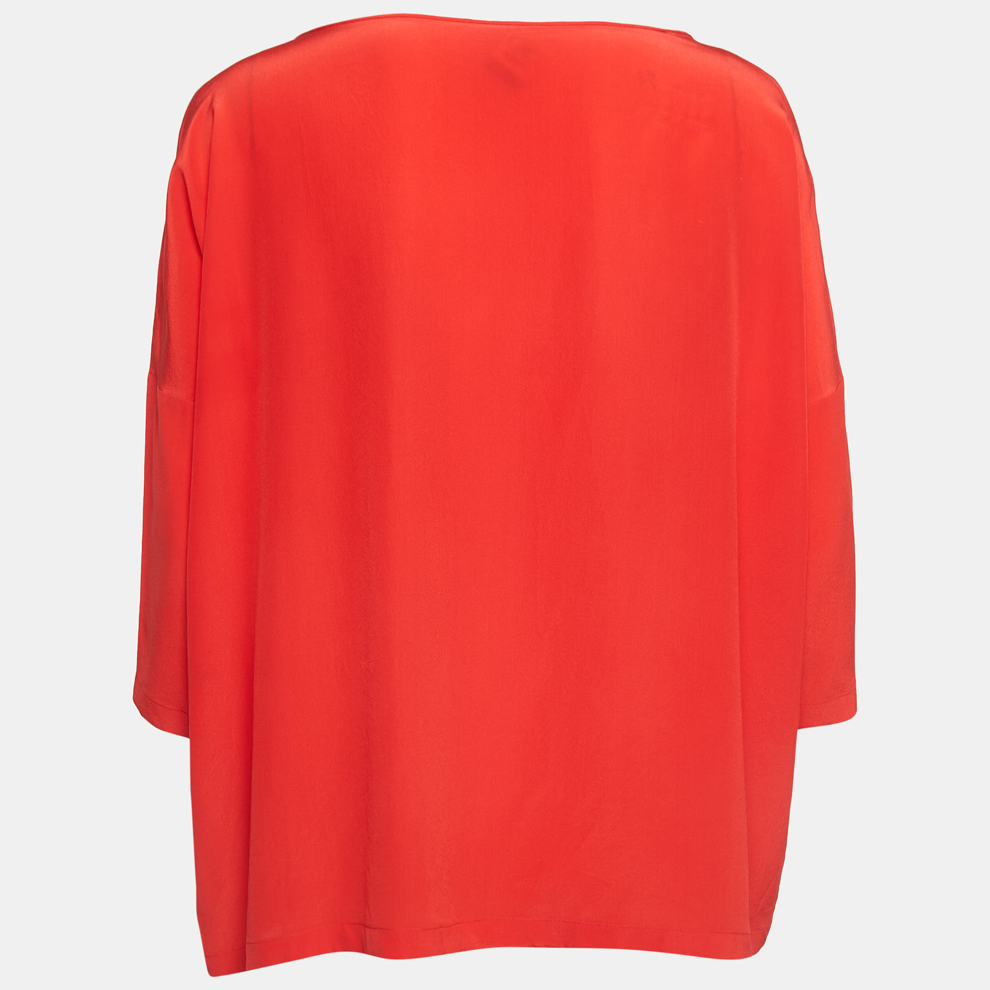 M Missoni Red Silk Crepe Oversized Top S