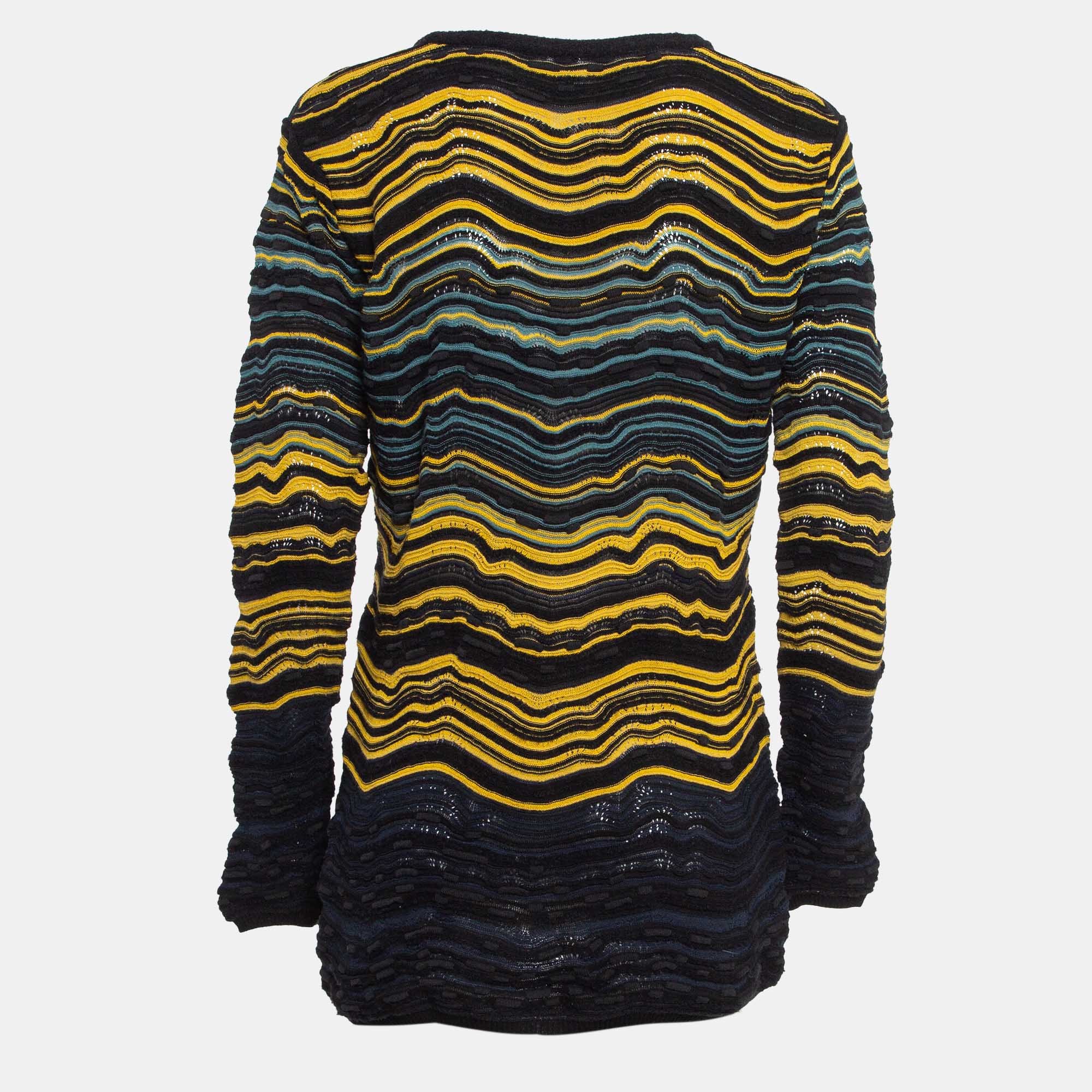 M Missoni Multicolor Patterned Knit Long Sleeve Top L