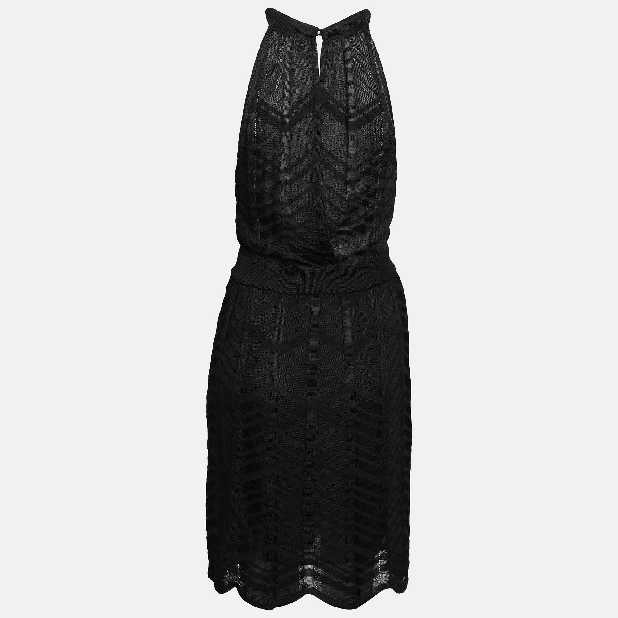 M Missoni Black Knit Sleeveless Midi Dress S