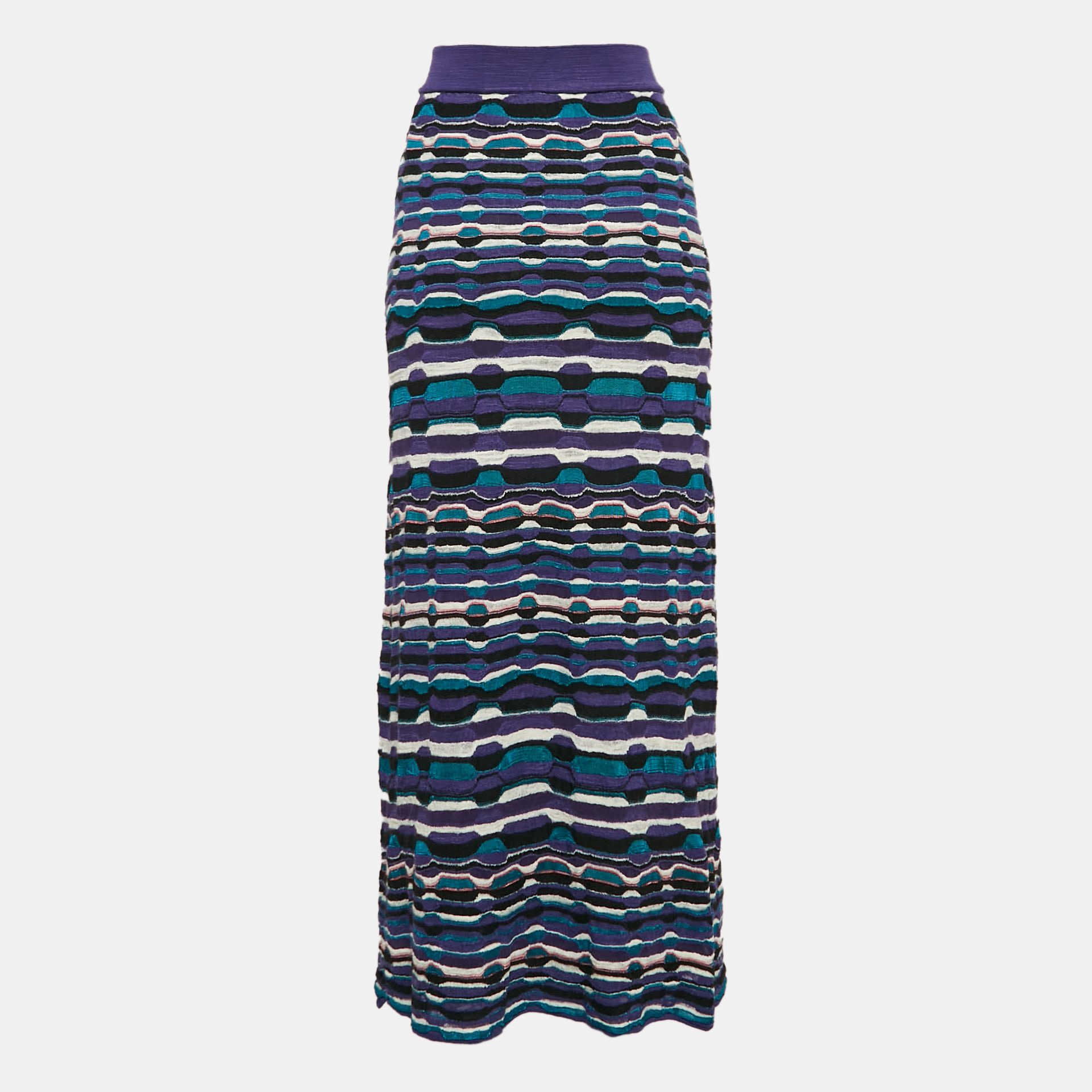 M Missoni Multicolor Patterned Knit Midi Skirt M