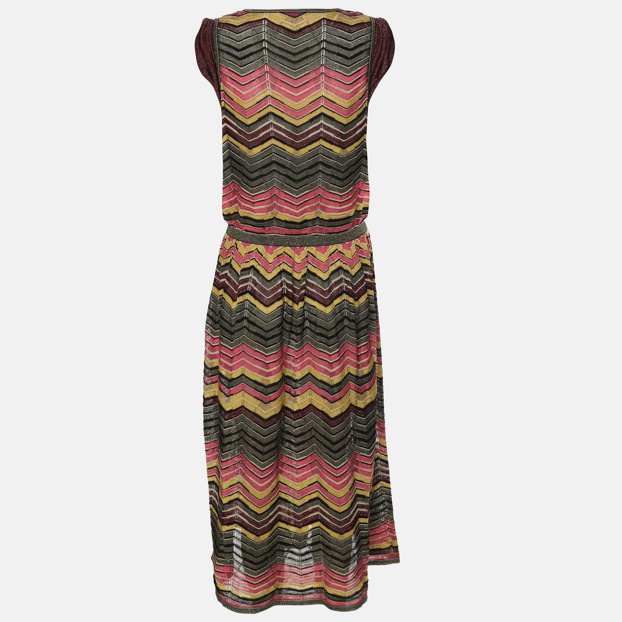 M Missoni Multicolor Knit Fabric Midi Dress M