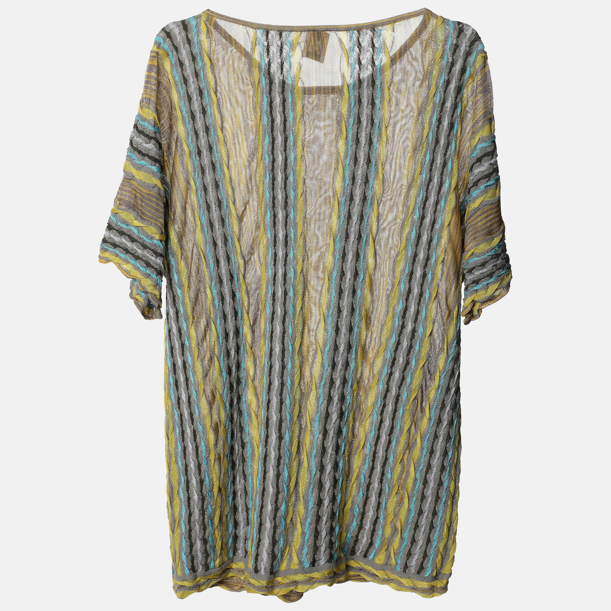 M Missoni Grey/Yellow Knit Fabric Top M