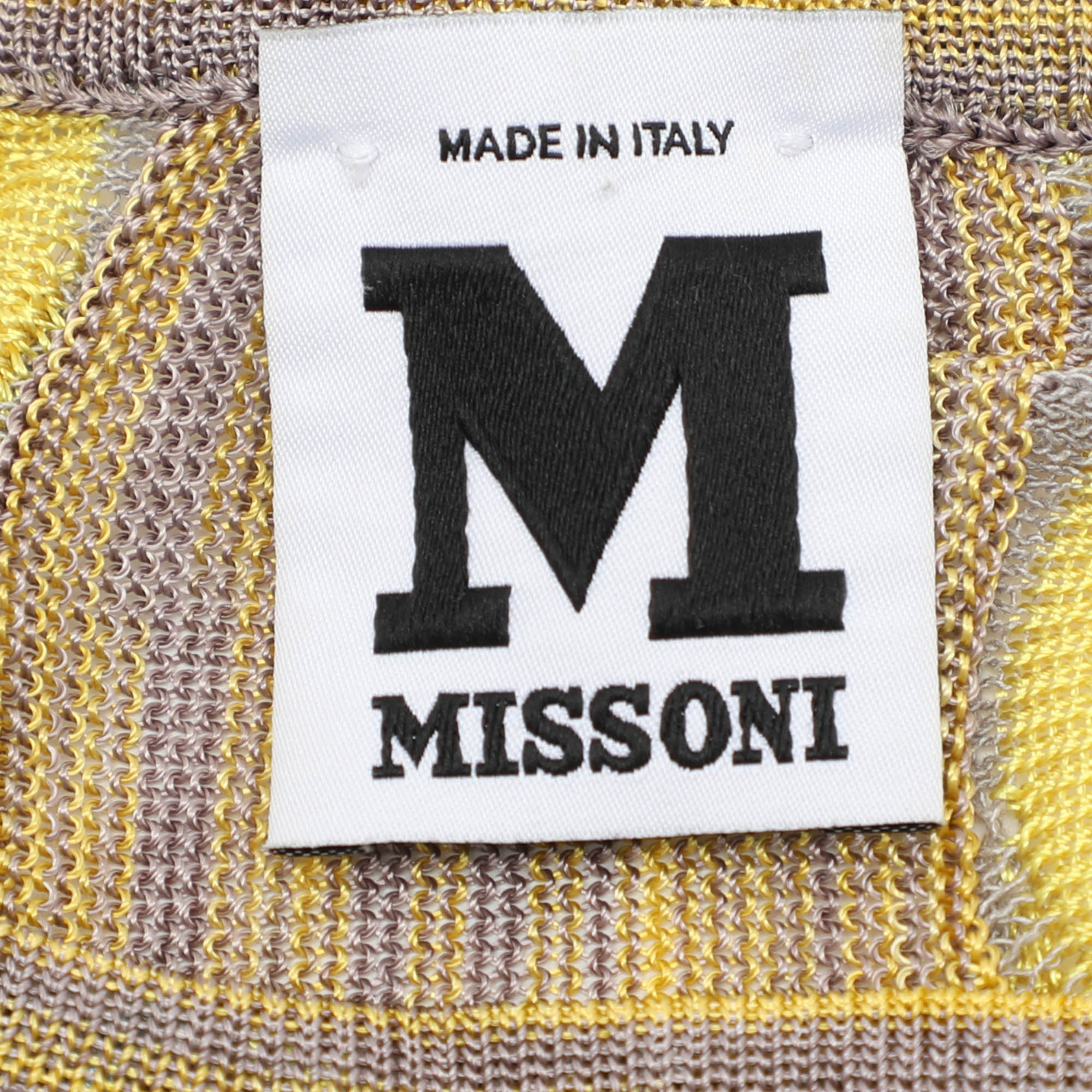 M Missoni Grey/Yellow Knit Fabric Top M