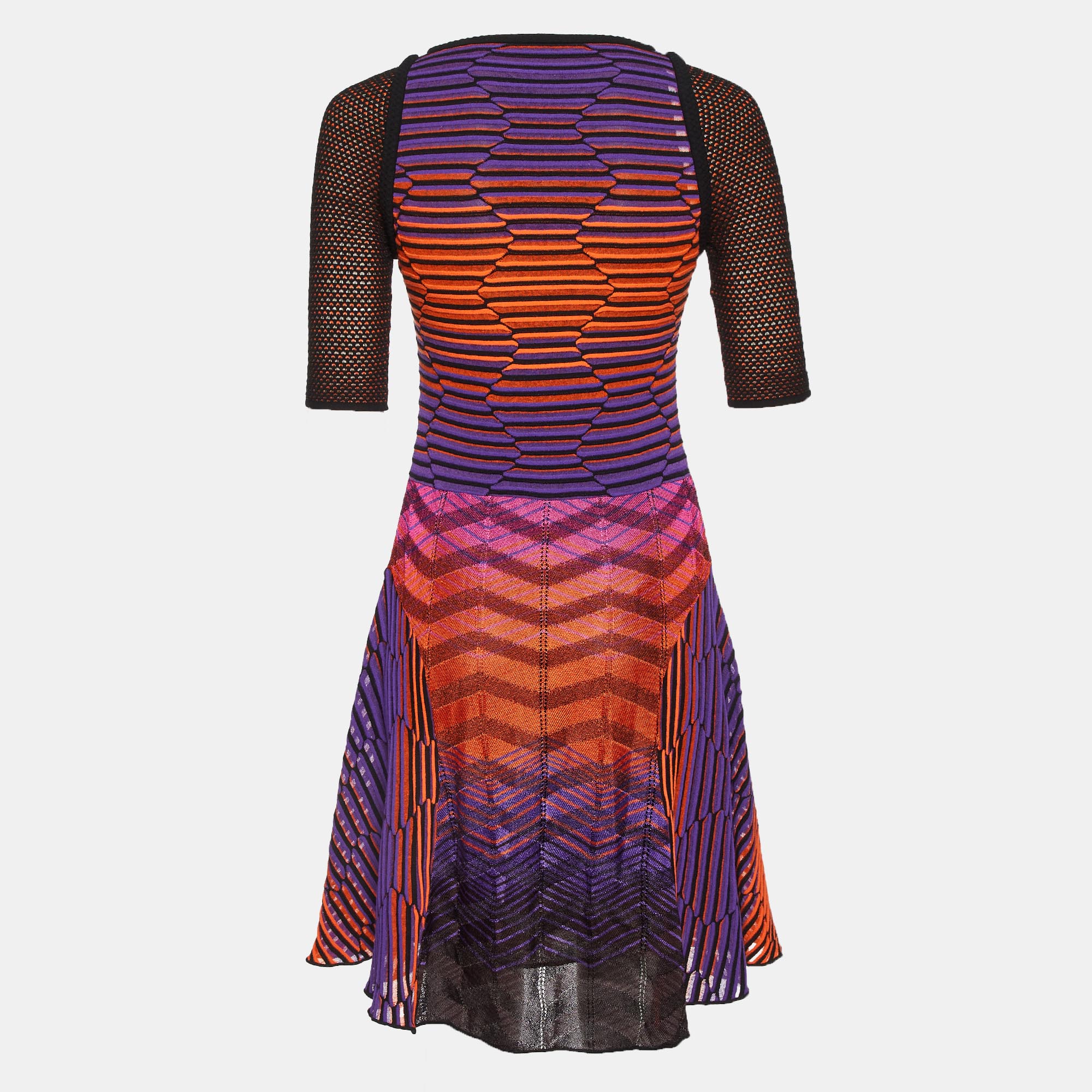 M Missoni Multicolor Pattered Jersey Midi Dress M