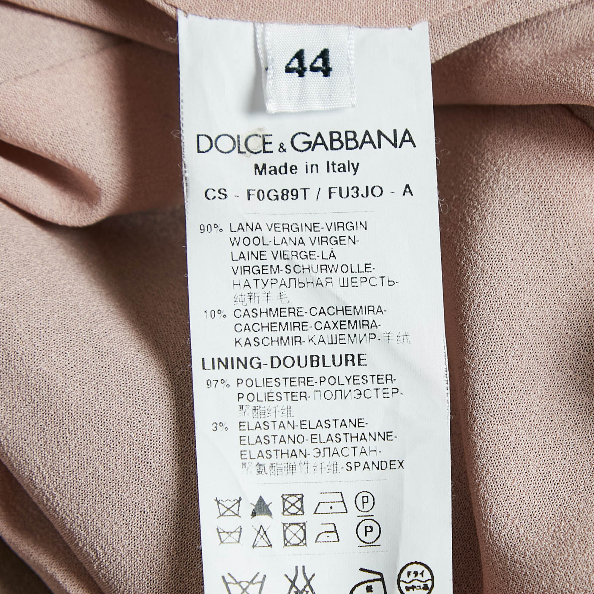 Dolce & Gabbana Grey Wool Double Breasted Coat M