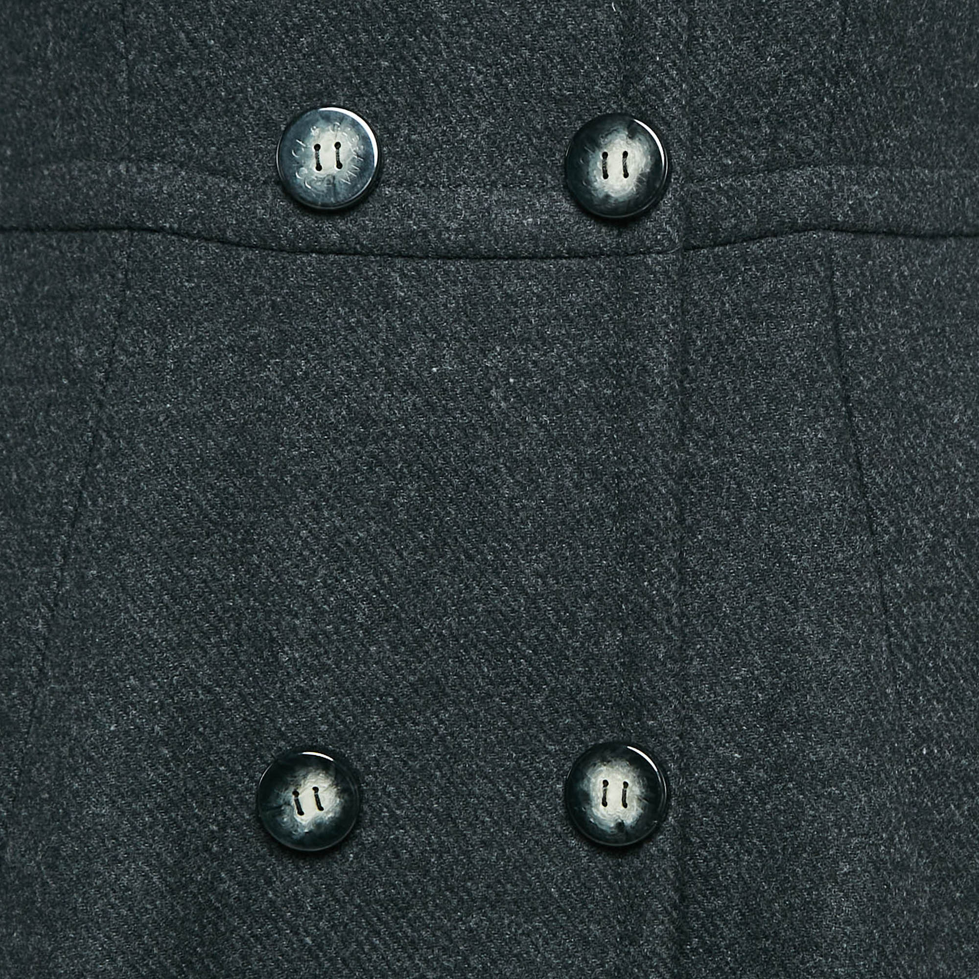 Dolce & Gabbana Grey Wool Double Breasted Coat M