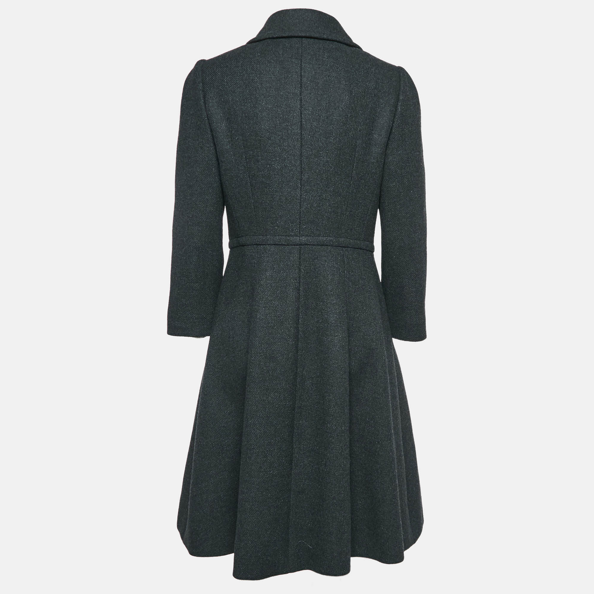 Dolce & Gabbana Grey Wool Double Breasted Coat M