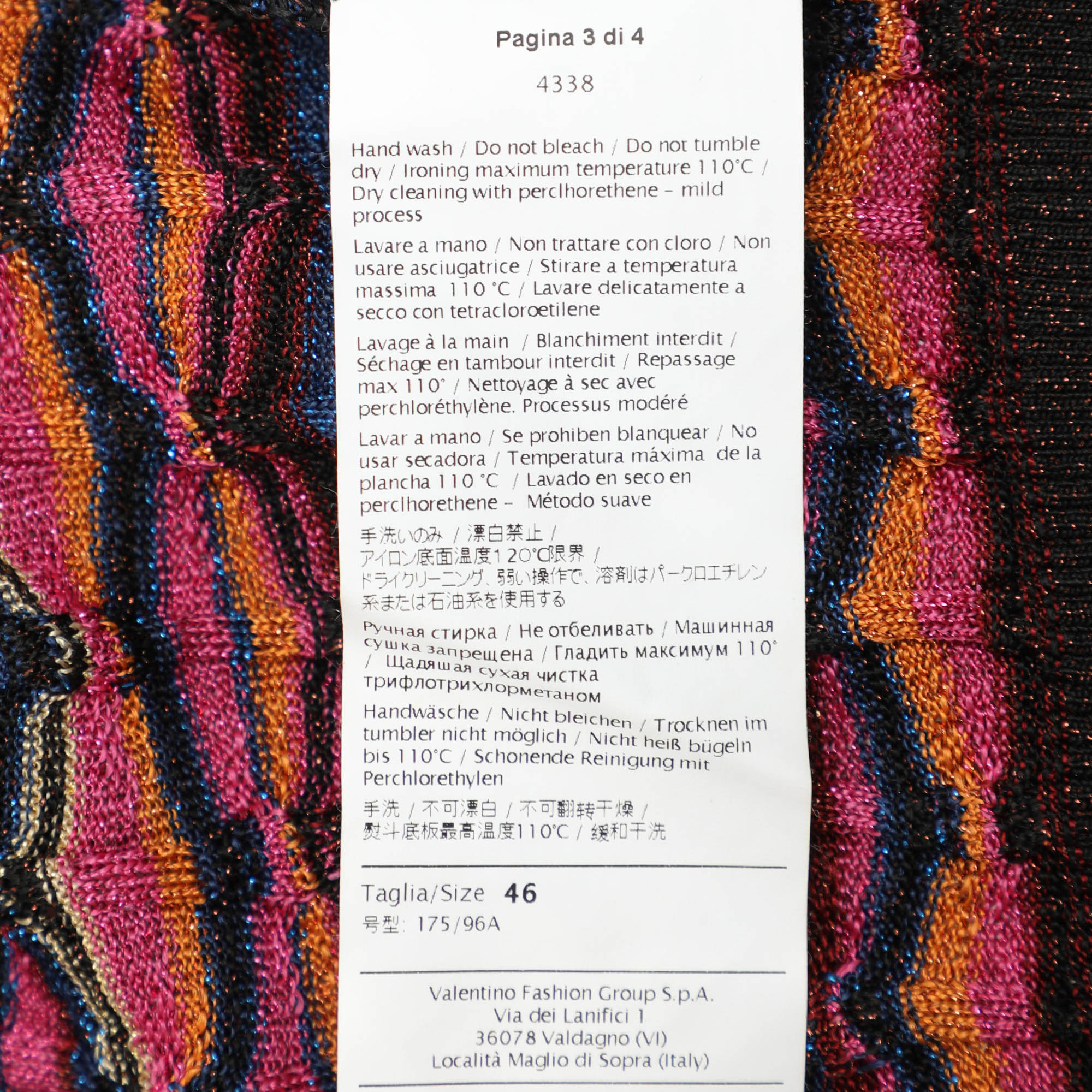 M Missoni Multicolor Striped Lurex Knit Cardigan L