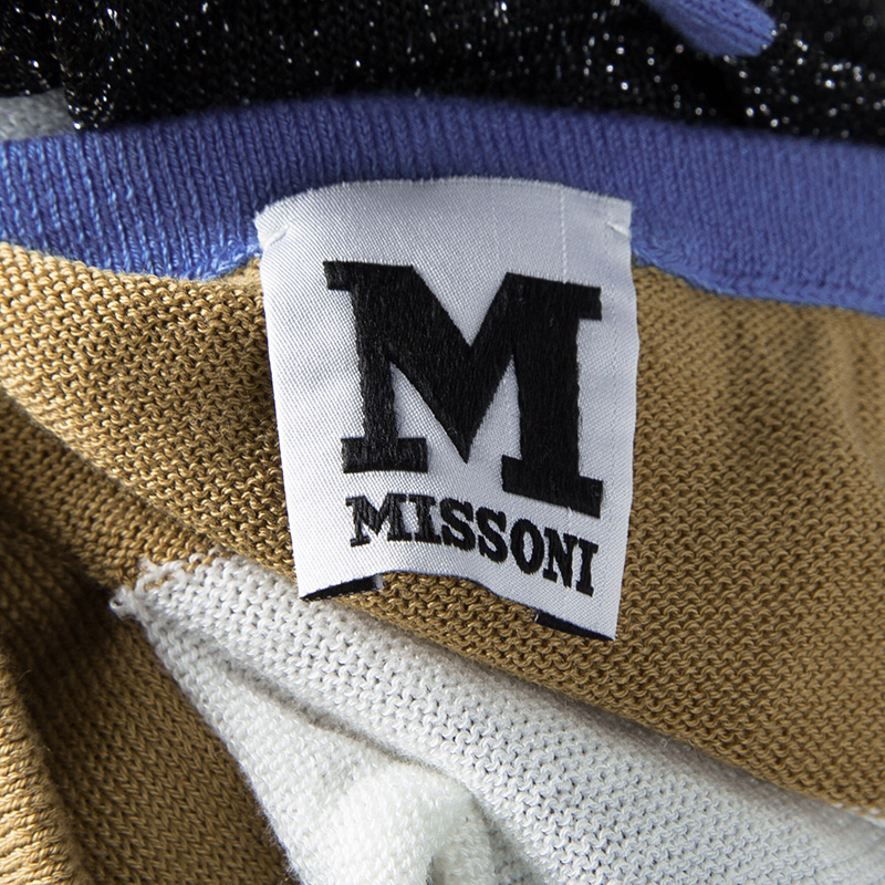 M Missoni Colorblock Striped Knit Strip Back Detail Top M