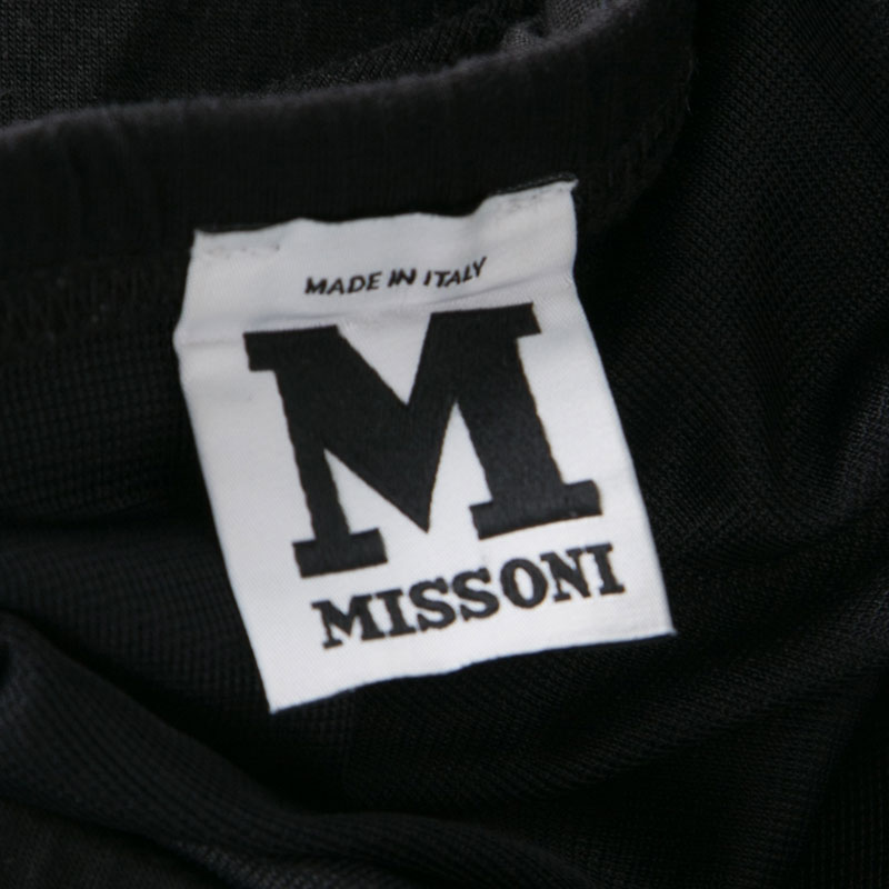 M Missoni Black Knit Elasticized Waist Midi Skirt M