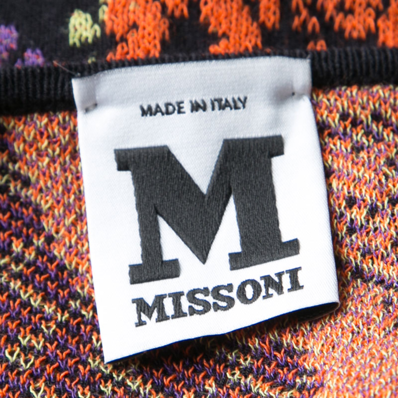 M Missoni Multicolor Honeycomb Patterned Knit Sleeveless Peplum Top M