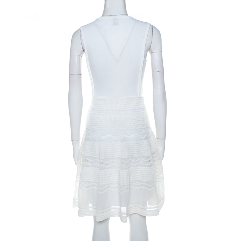 M Missoni White Jersey A-Line Short Dress XS