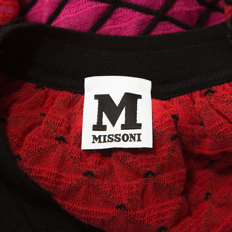 M Missoni Multicolor Textured Knit Cold Shoulder Top S