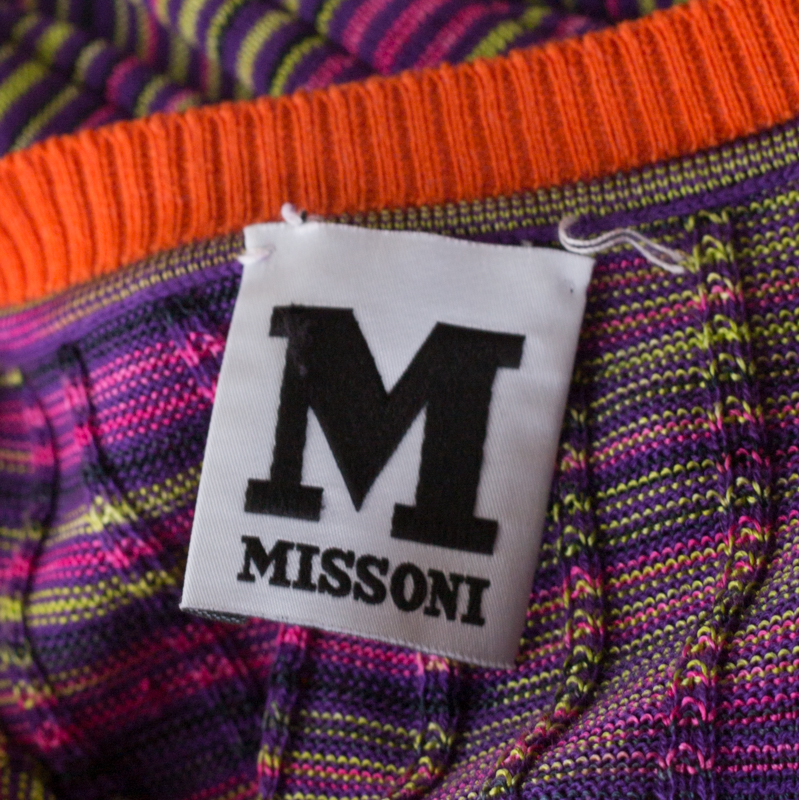 M Missoni Multicolor Knit Contrast Trim Sleeveless Tank Top M