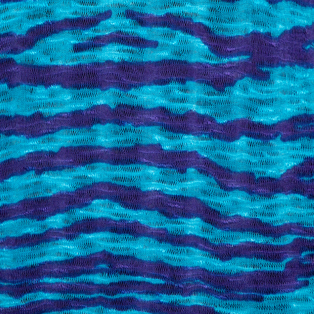 M Missoni Blue Animal Pattern Wool Blend Knit Top M