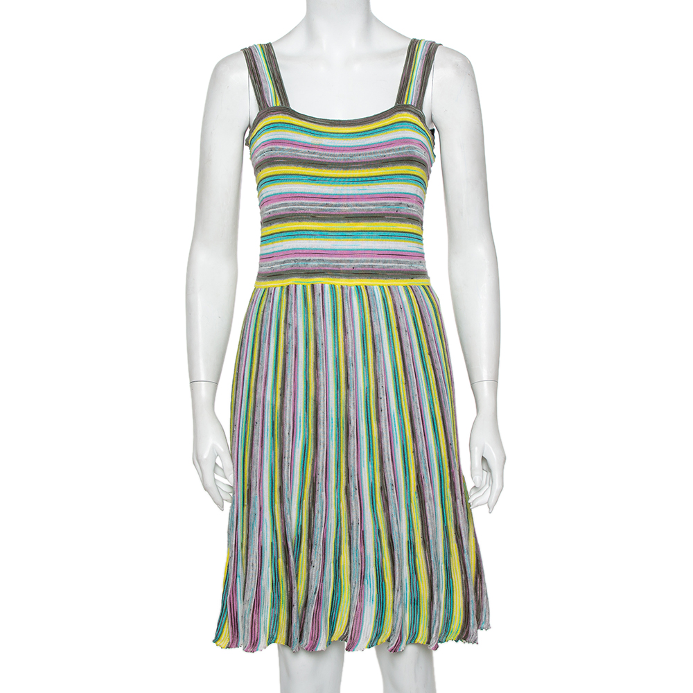 M Missoni Multicolor Knit Sleeveless Midi Dress M