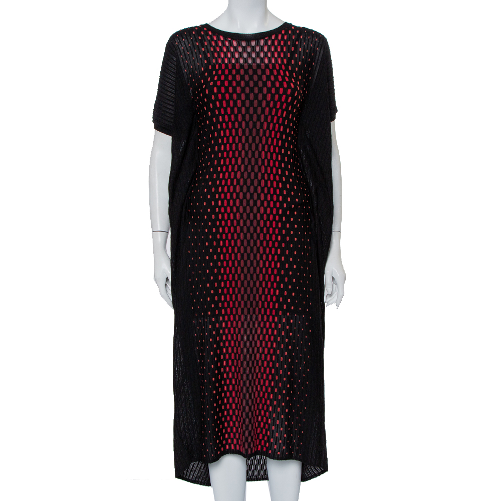 M Missoni Black Patterned Knit Oversized Midi Dress M