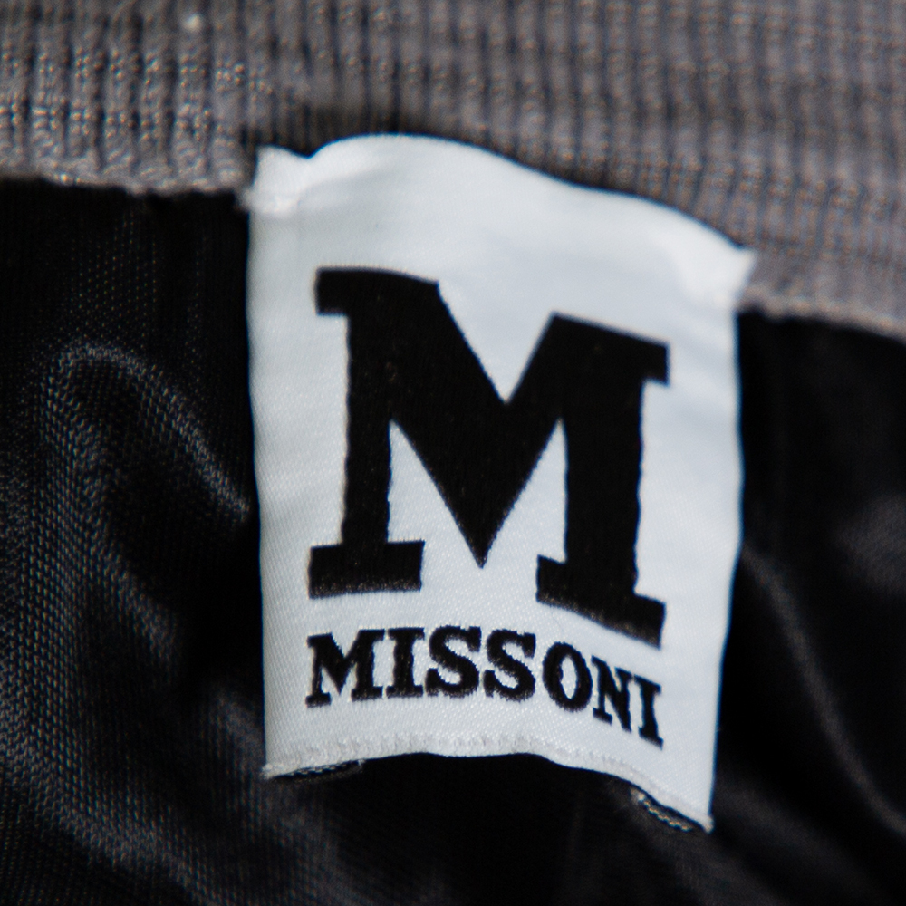 M Missoni Grey Patterned Knit Maxi Skirt S