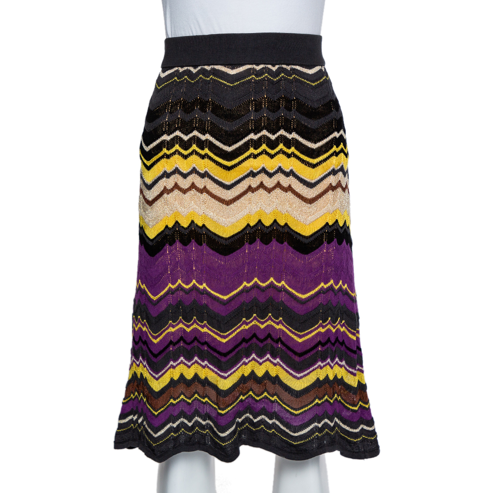M Missoni Multicolor Patterned Knit Skirt S