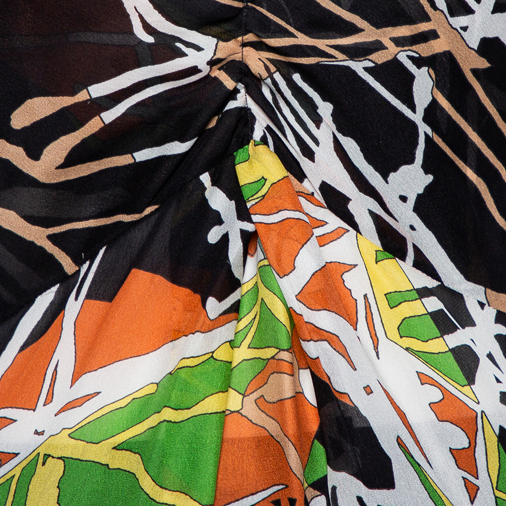 M Missoni Multicolor Printed Silk Sleeveless Maxi Dress M