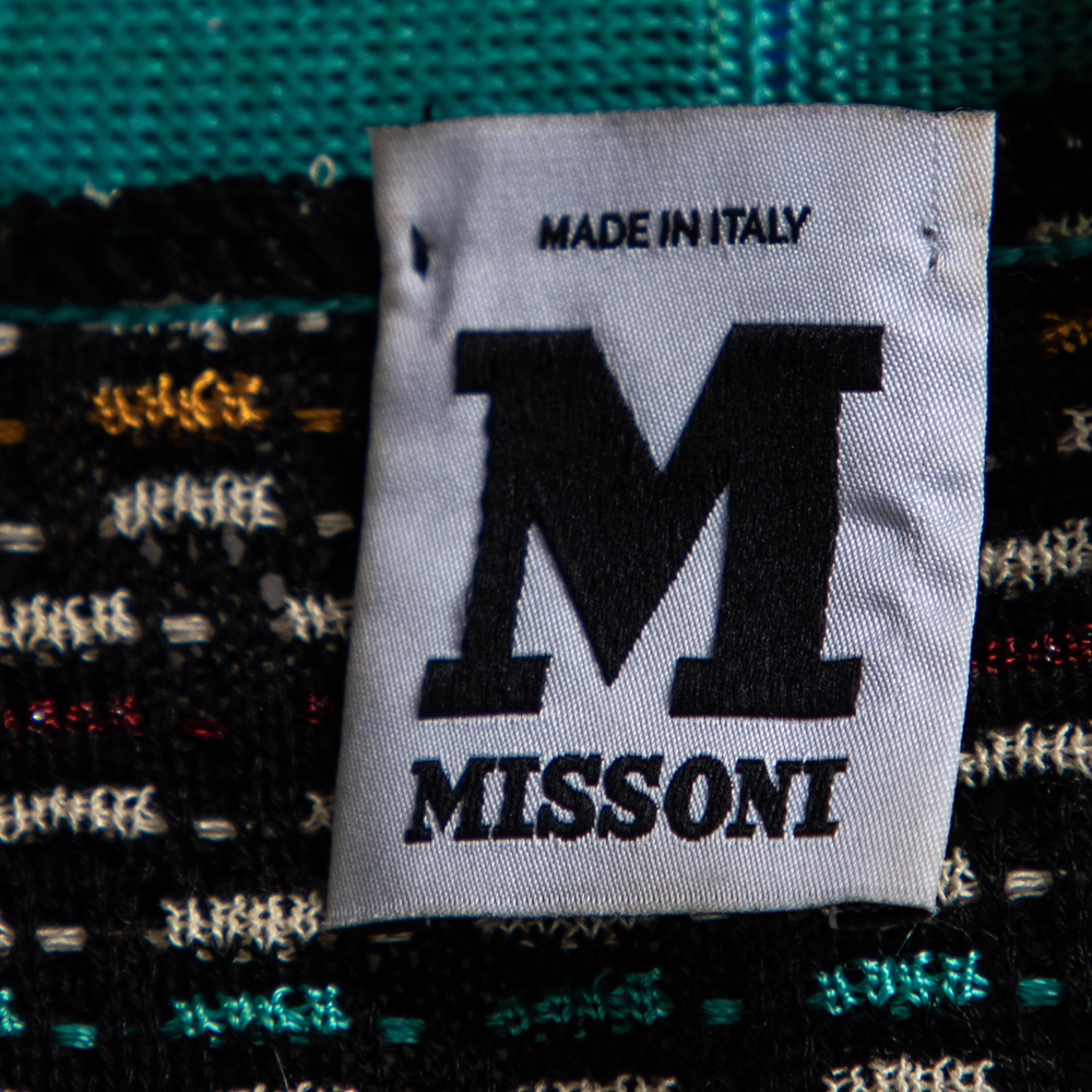M Missoni Black Textured Knit Belted Cardigan M