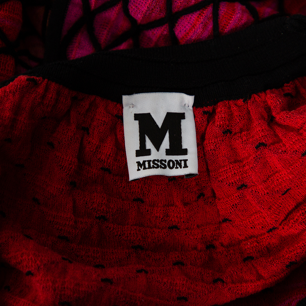 M Missoni Multicolor Textured Knit Cold Shoulder Top M