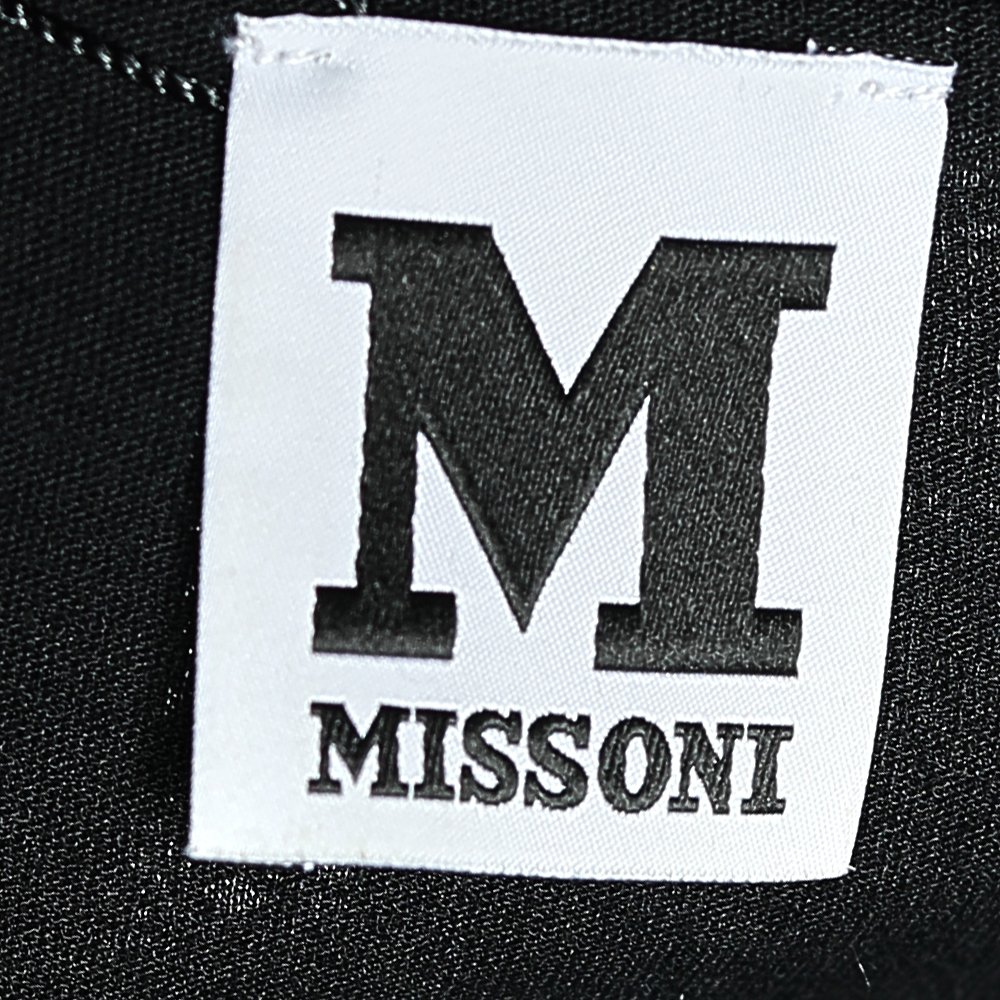 M Missoni Black Cotton Knit Contrast Overlay Detail T-Shirt S