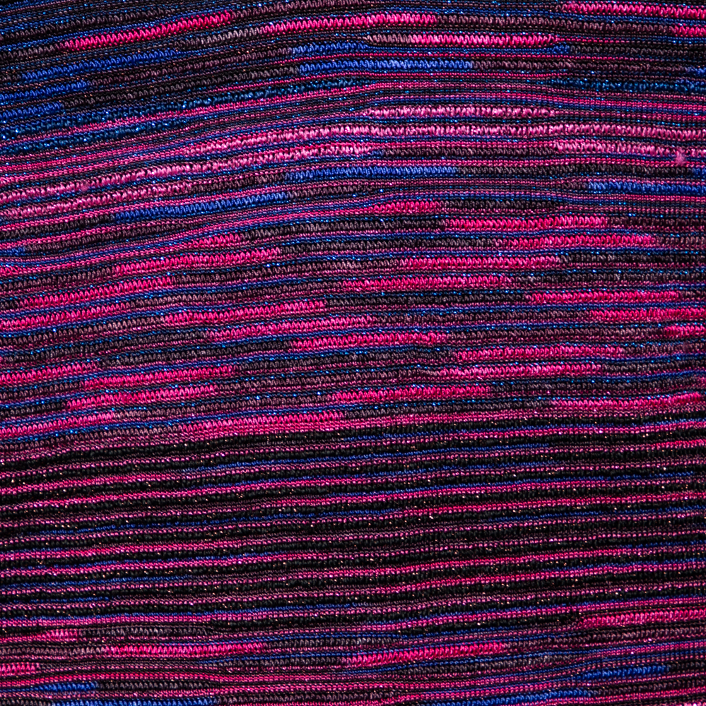 M Missoni Multicolored Lurex Knit V-Neck Top M