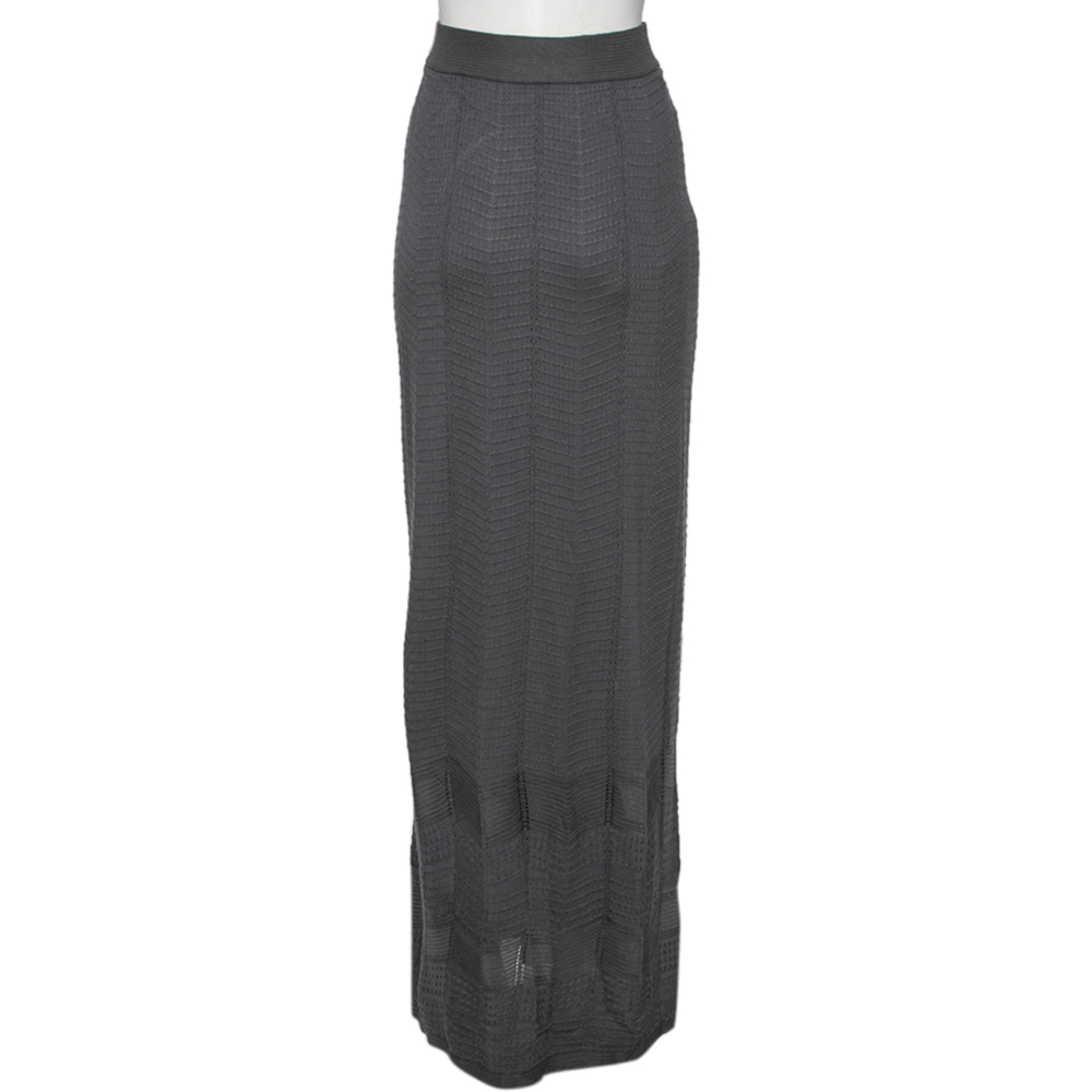 M Missoni Grey Knit Maxi Skirt M