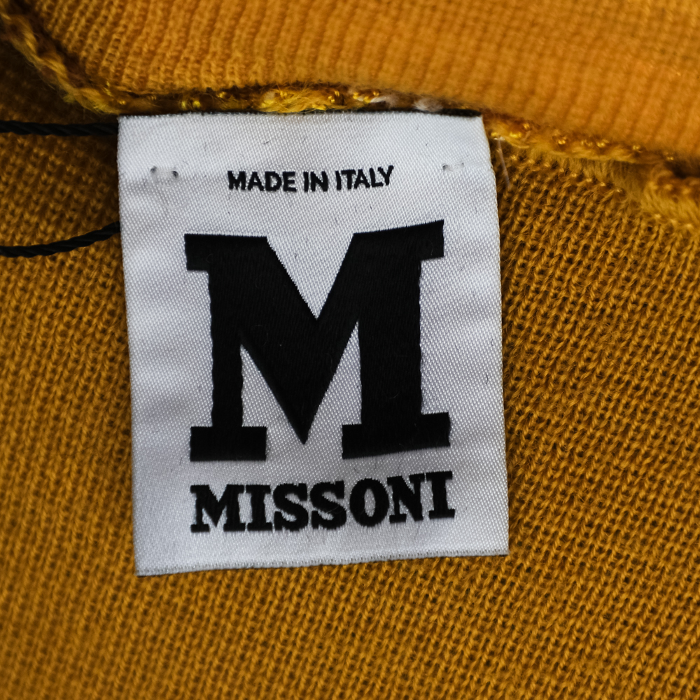 M Missoni Multicolor Patterned Wool Knit Mini Dress L