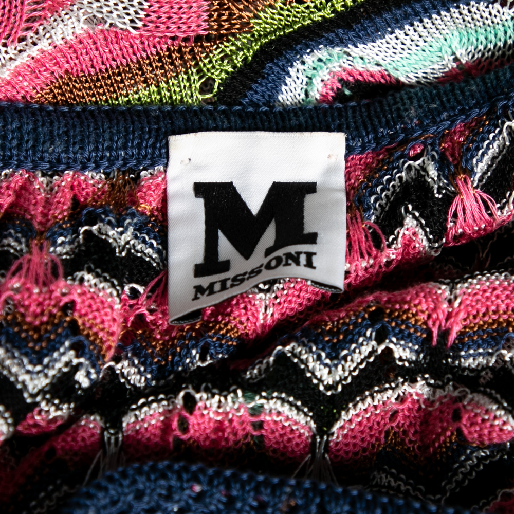 M Missoni Multicolor Perforated Knit Top M