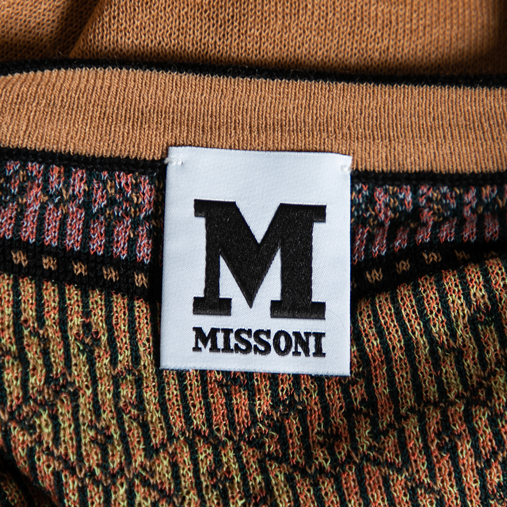 M Missoni Brown Patterned Wool Knit Top M