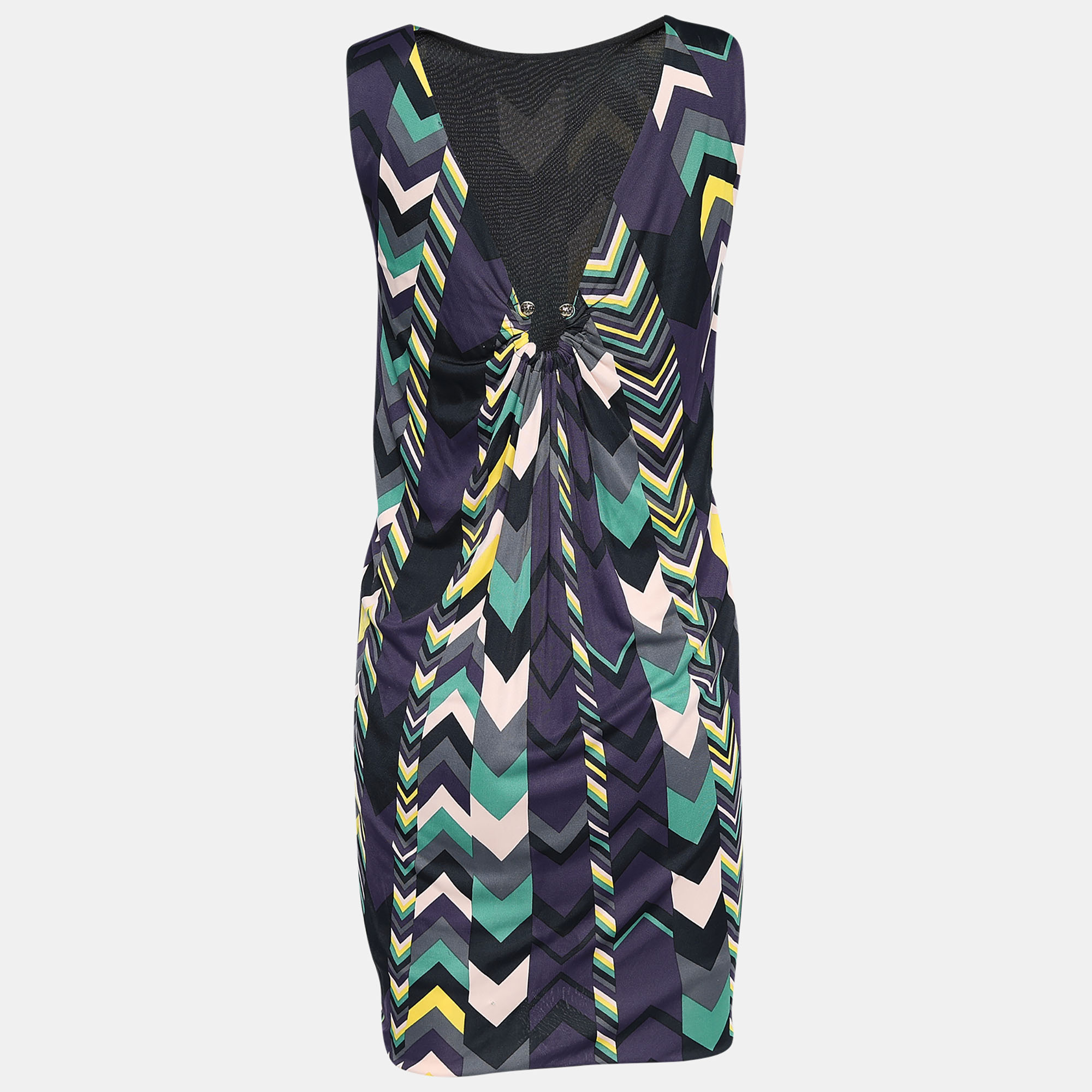 M Missoni Multicolor Printed Jersey Sleeveless Midi Dress M