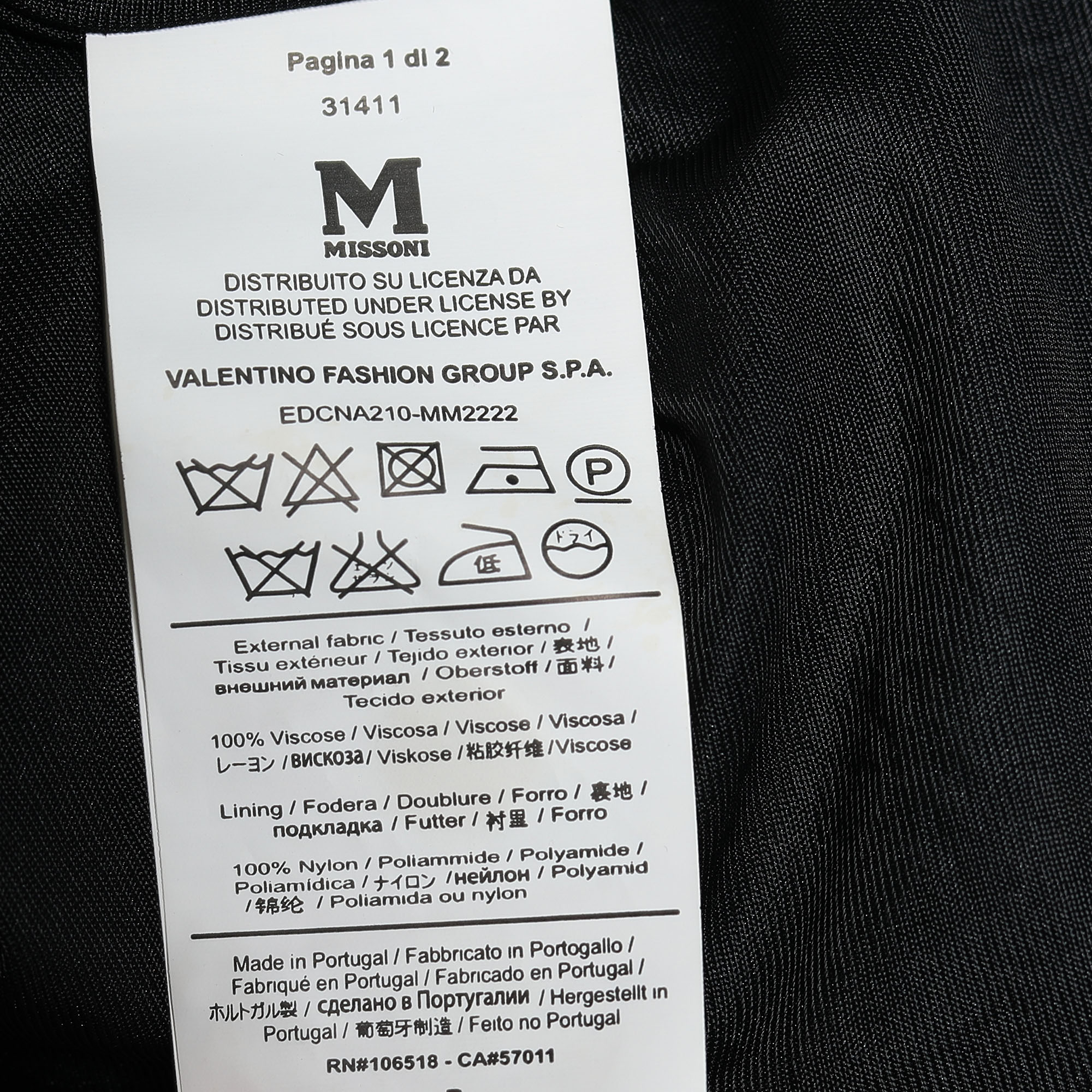 M Missoni Multicolor Printed Jersey Sleeveless Midi Dress M