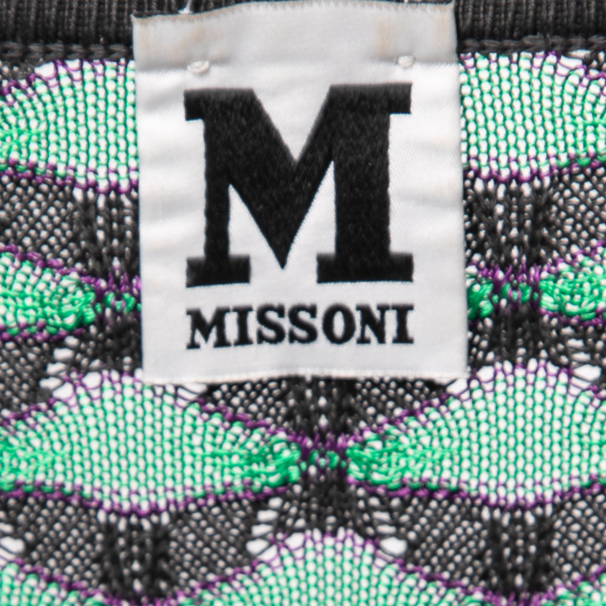 M Missoni Green Patterned Knit V-Neck Top M