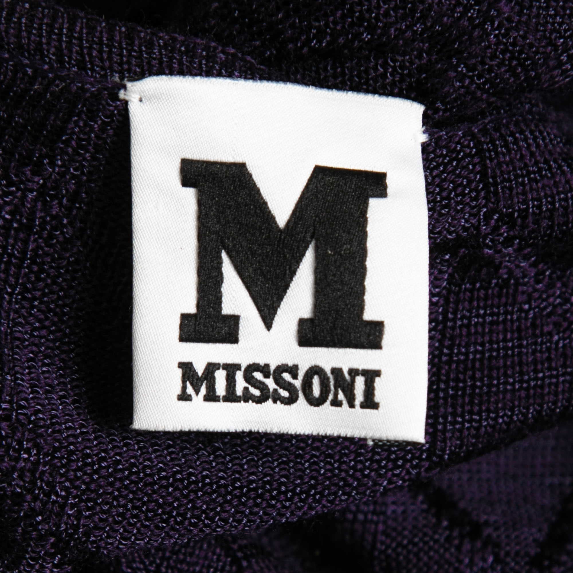 M Missoni Purple Chevron Patterned Wool Knitted Top M