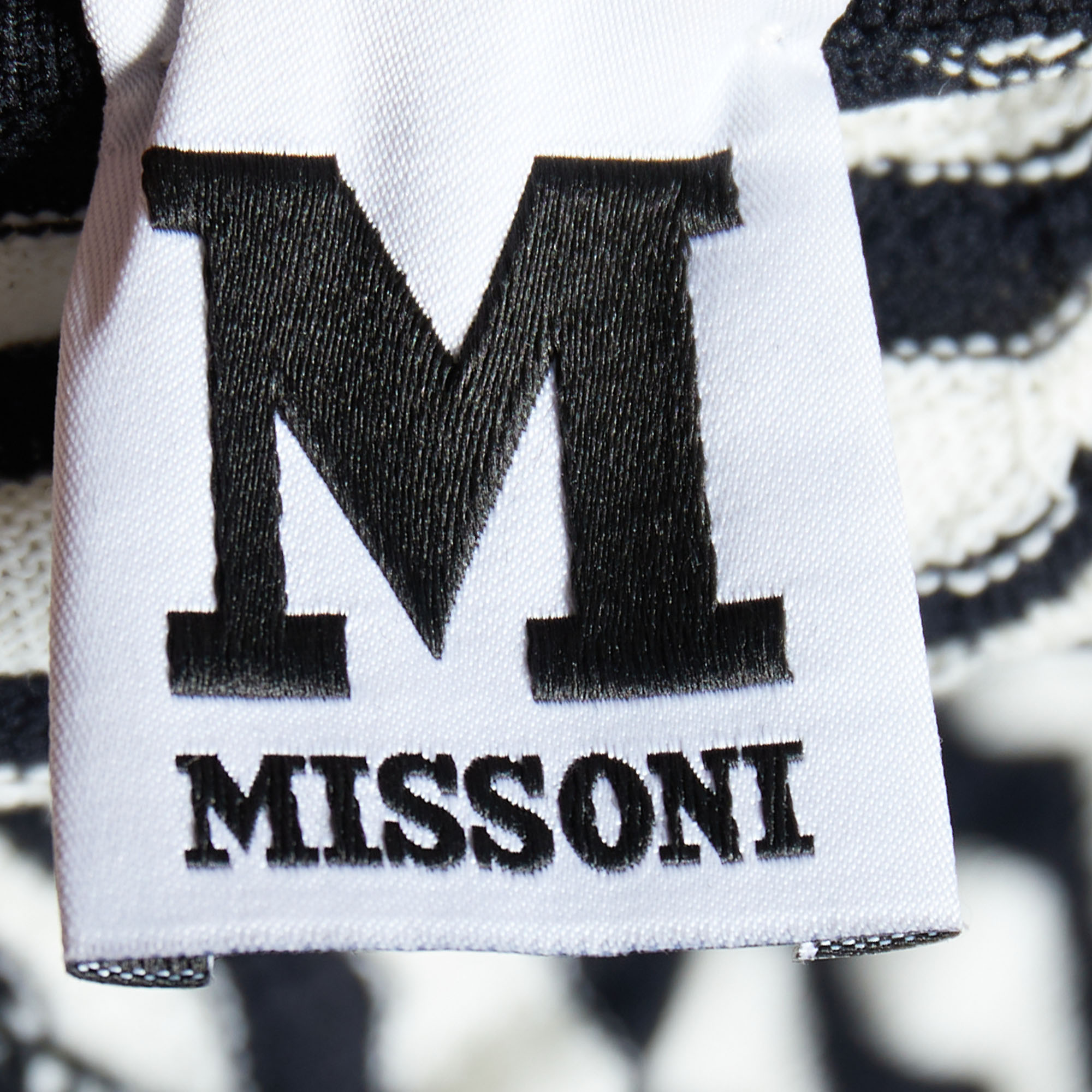 M Missoni Multicolor Patterned Knit Flounce Hem Mini Dress L