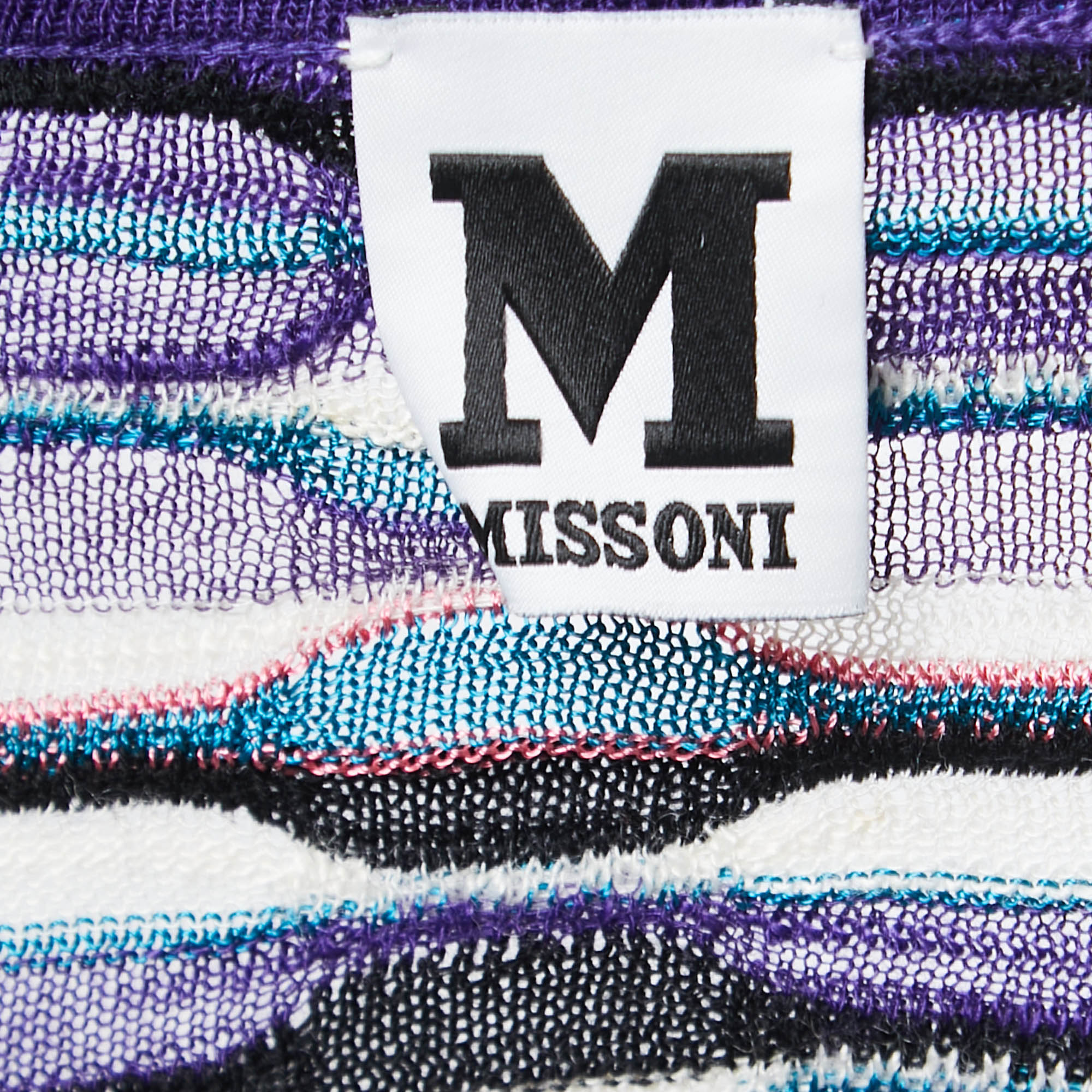 M Missoni Purple Striped Knit Button Front Cardigan S