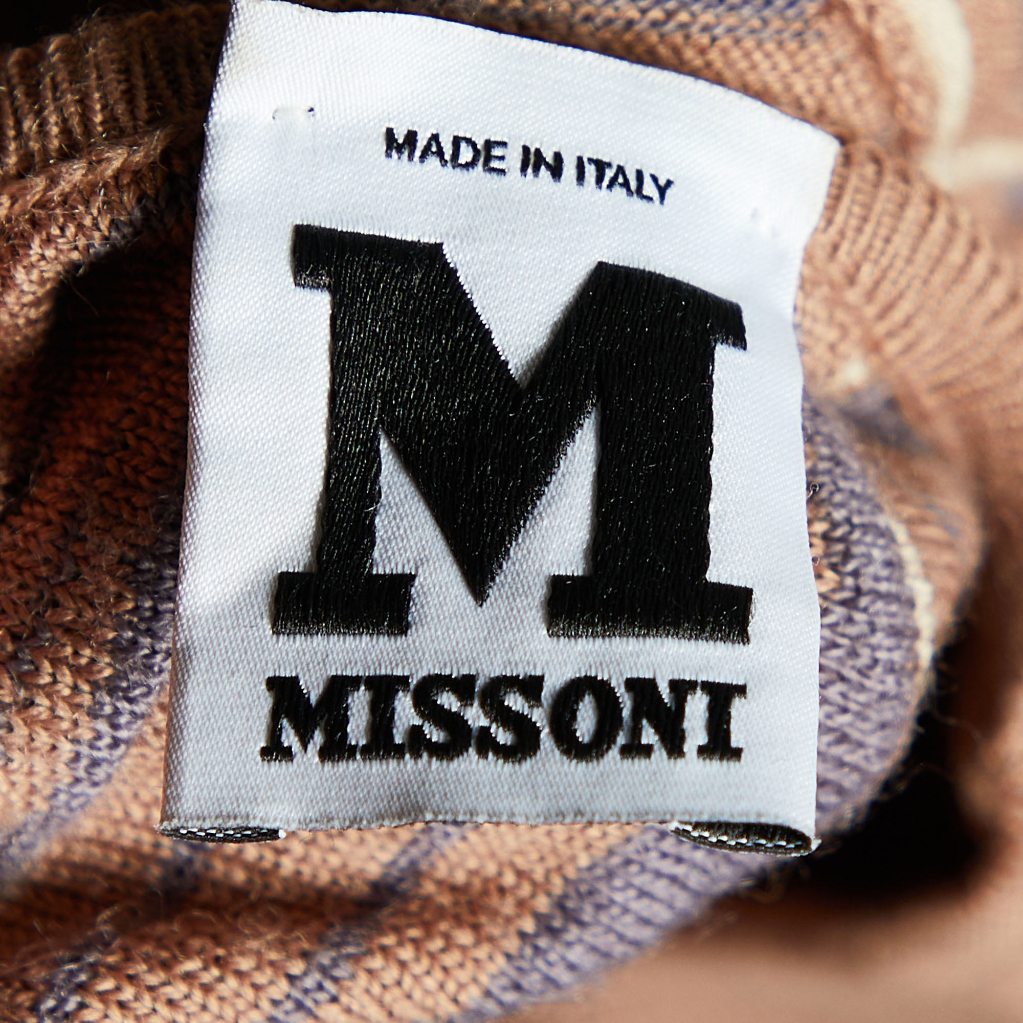 M Missoni Brown Textured Knit Midi Dress L