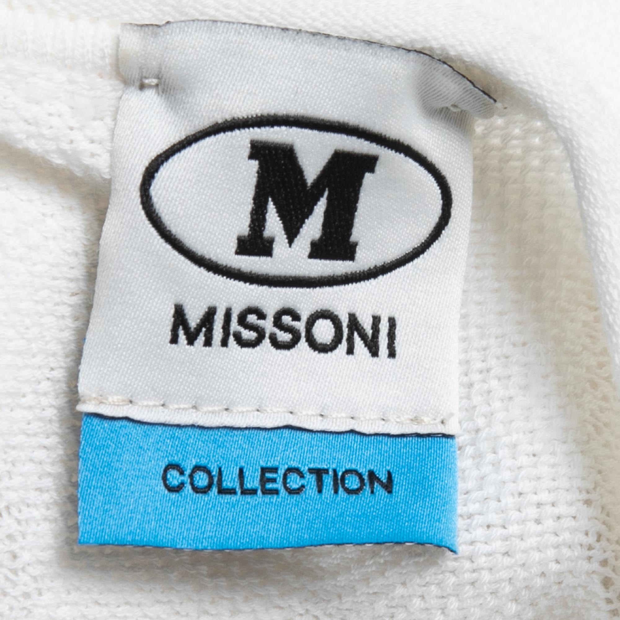 M Missoni Multicolor Patterned Knit Sleeveless Flared Mini Dress M