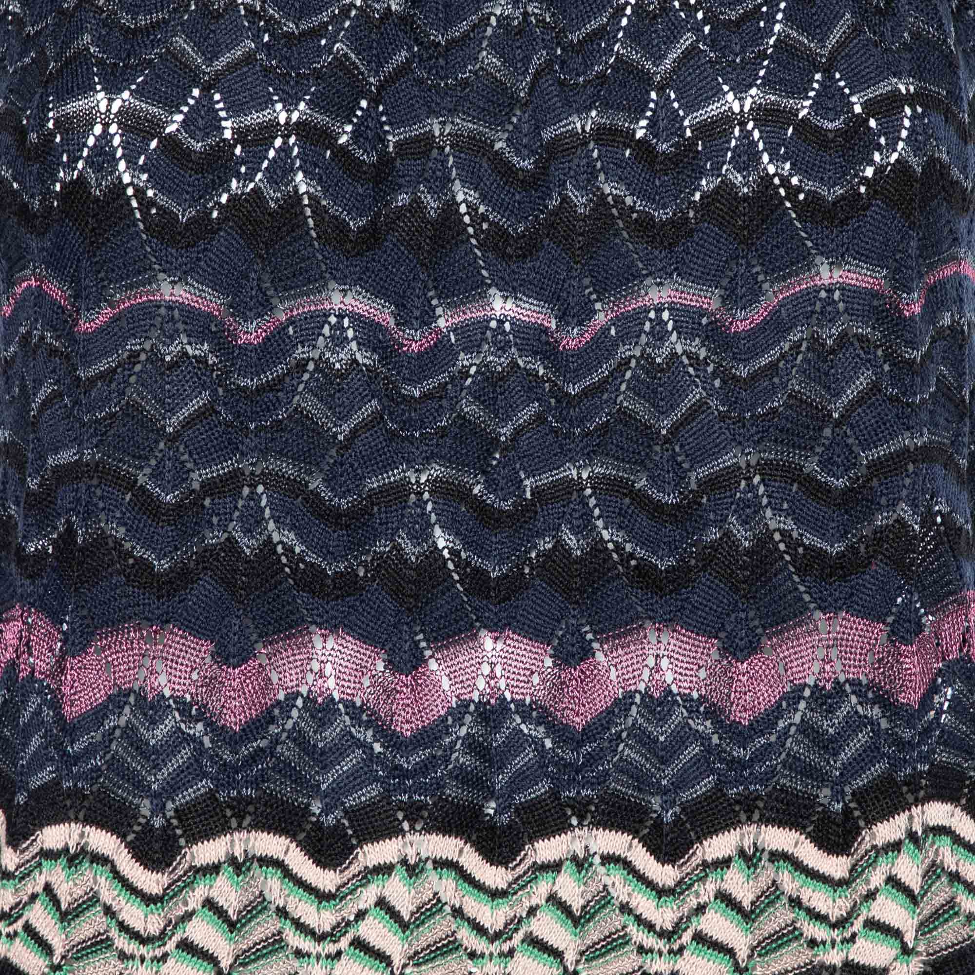M Missoni Multicolor Patterned Cotton Knit Tank Top S