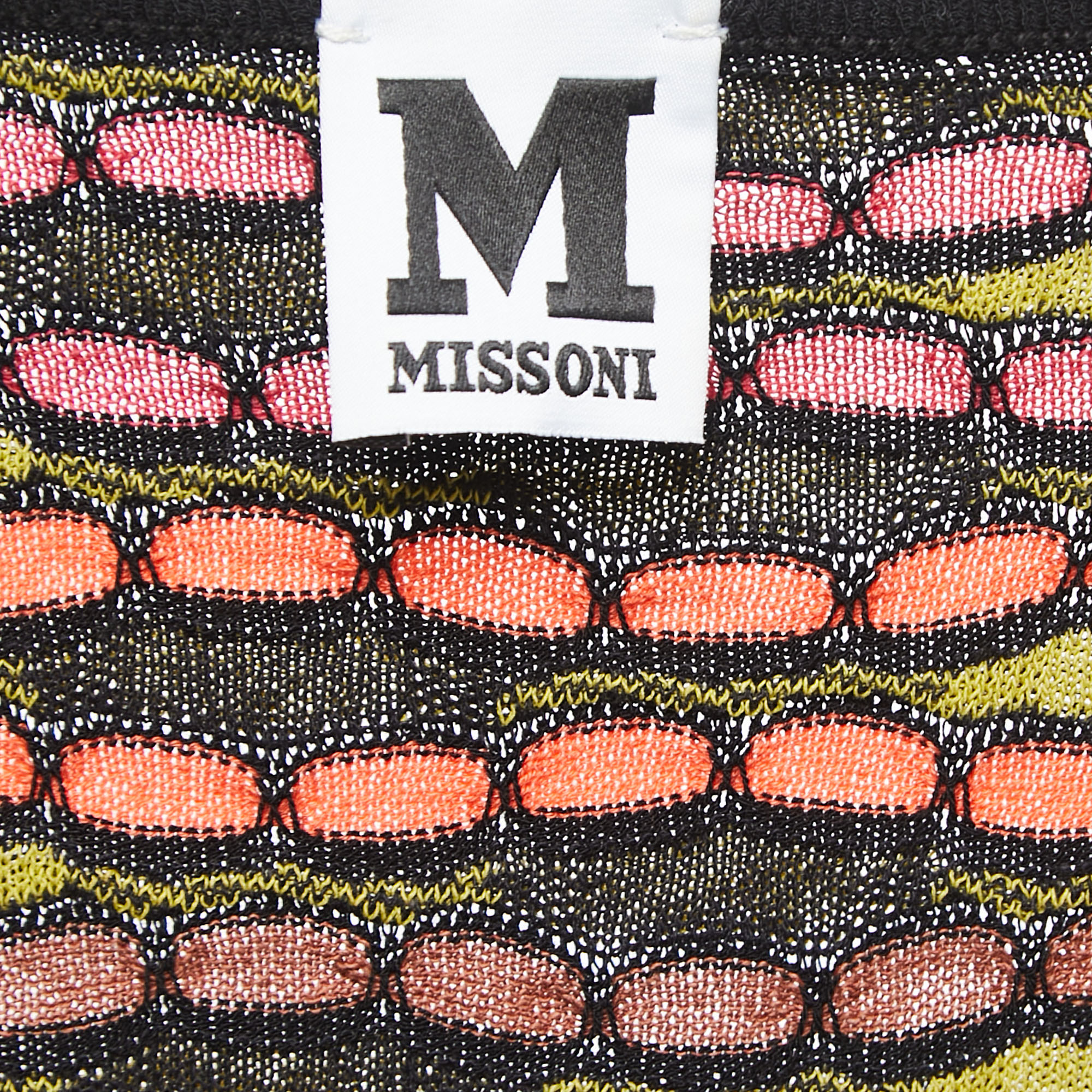 M Missoni Multicolor Patterned Knit Sleeveless Short Dress S