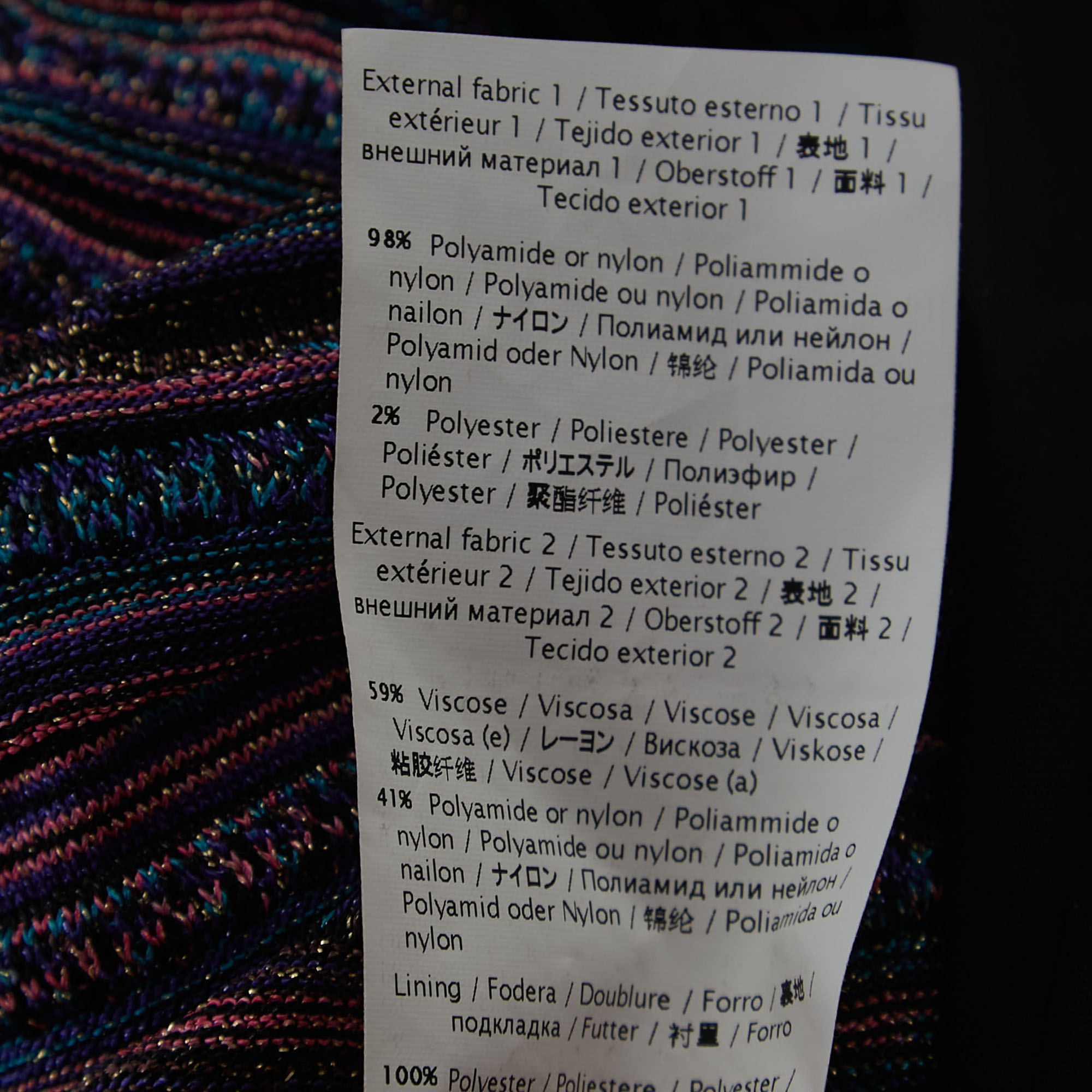 M Missoni Multicolor Patterned Lurex Knit Bodycon Mini Dress S