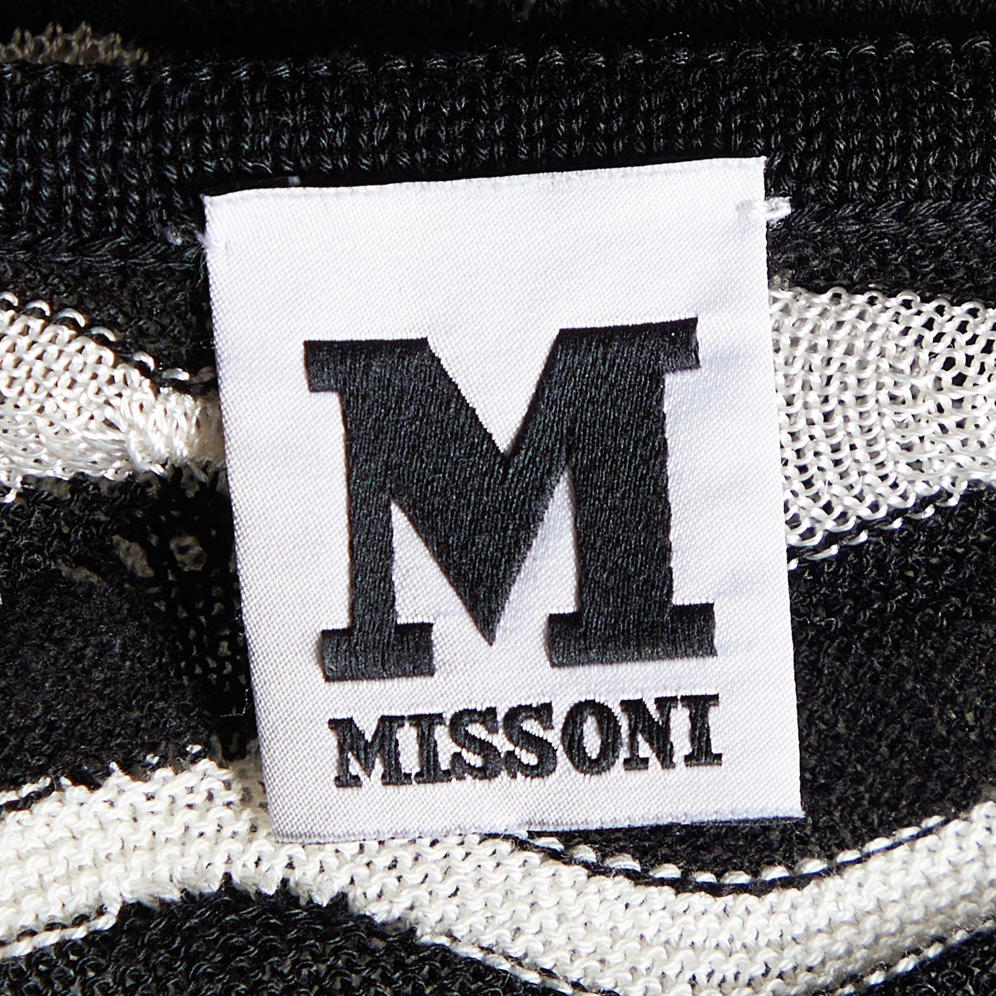 M Missoni Monochrome Patterned Knit Top S