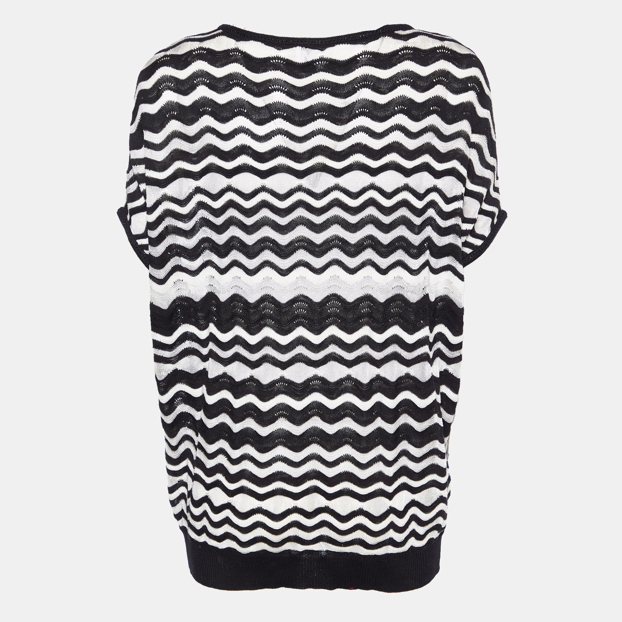 M Missoni Monochrome Patterned Knit Top S