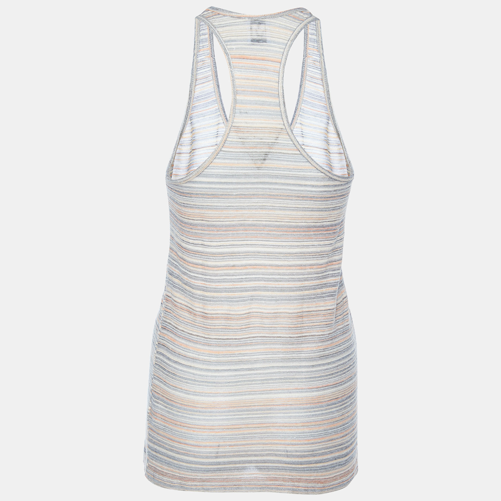 M Missoni Multicolor Lurex Knit Racer Back Tank Top M