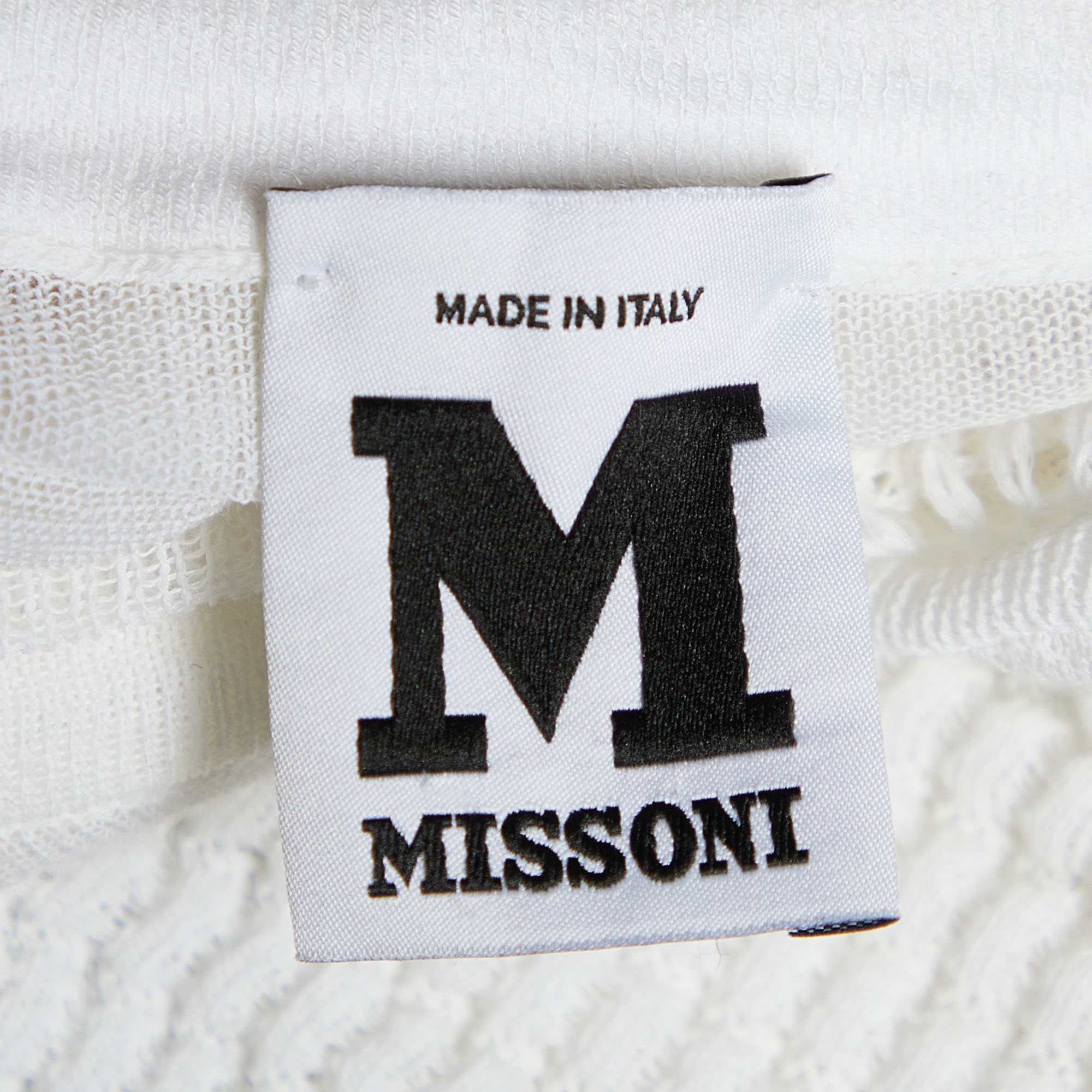 M Missoni White Patterned Knit Top M