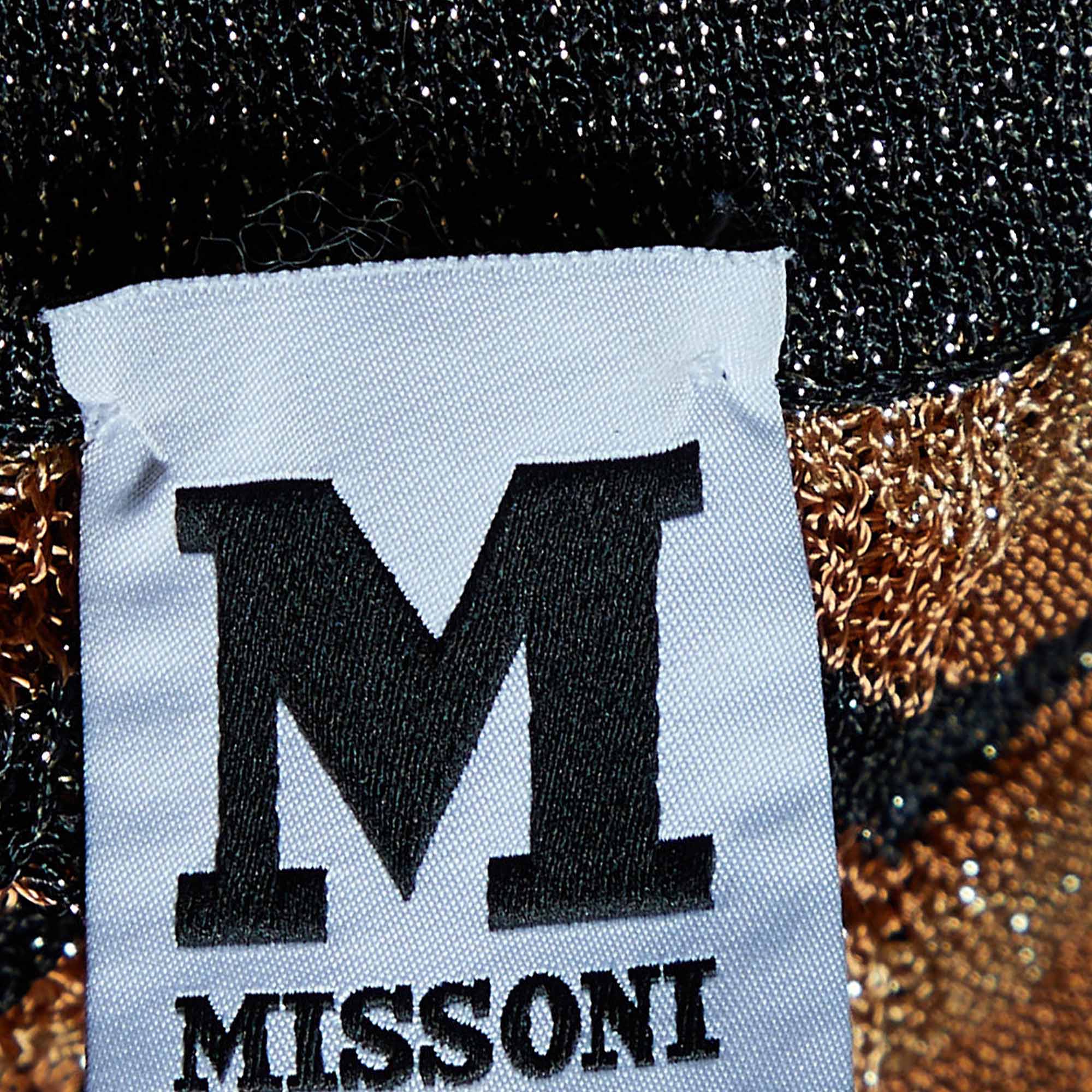 M Missoni Multicolor Patterned Lurex Knit Cardigan S